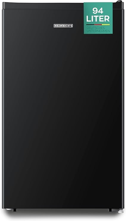 یخچال نوشیدنی کوچک و جمع و جور و بی‌صدای هاینریش ۹۴ لیتری: مینی‌بار ۳۶ دسی‌بل؛ یخچال رومیزی با ۷ حالت تنظیم دما، یخچال کوچک مستقل، مناسب برای دفتر، کمپینگ، باغ، استفاده در فضای باز، مشکی HKS 4289 مشکی