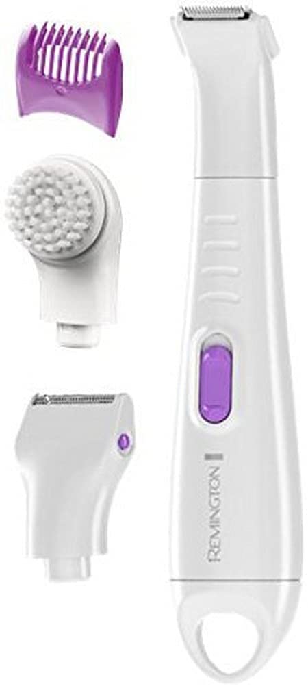 کیت اصلاح بیکینی رمینگتون مدل WPG4035، نرم و ابریشمی، ضد آب، شامل برس لایه بردار، ضمیمه ریش تراش فویلی کوچک، شانه ضمیمه، سفید
