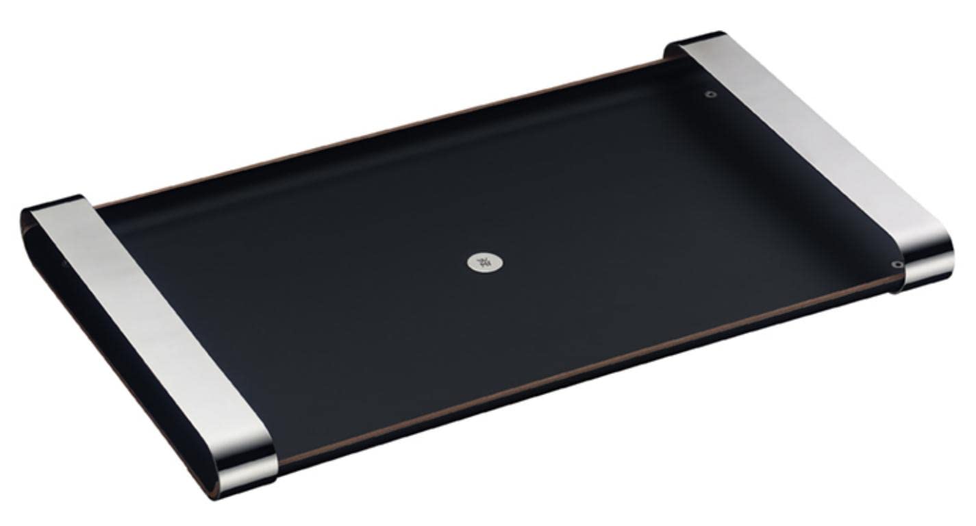 سینی سرو وی ام اف آلمان WMF Club، 54 در 32 سانتی‌متر، دسته‌دار، لاک چوب طبیعی، استیل ضد زنگ Cromargan، مشکی تک نفره