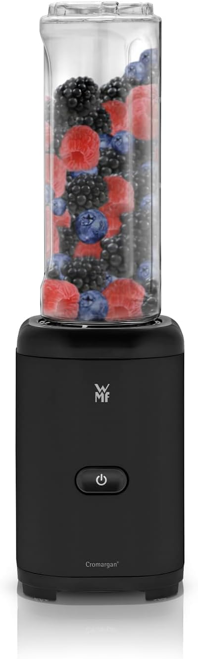 اسموتی ساز وی ام اف آلمان WMF Kult X Mix Go، مشکی تیره، بطری 0.6 لیتری Tritan توکار، مخلوط کن با 4 تیغه استیل ضد زنگ، خاموش شدن خودکار ایمنی، همزن، 300 وات، پایه های ضد لغزش، 0416270071 مخلوط کن - نسخه جدید