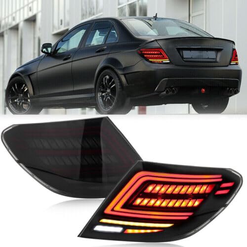 چراغ‌های عقب قدیمی سازگار با مرسدس بنز C کلاس W204 2007-2014، انیمیشن DRL، بدون علامت E دودی