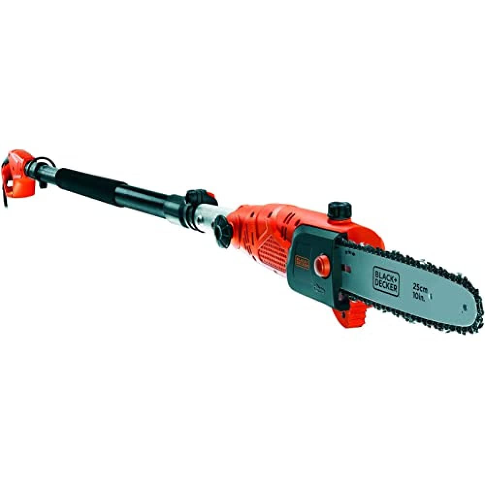 قیچی هرس پرچین تلسکوپی BLACK+DECKER (800 وات، طول تیغه 25 سانتی متر، طول 2.7 متر، سرعت زنجیر 11 میلی ثانیه، سر چرخان) PS7525