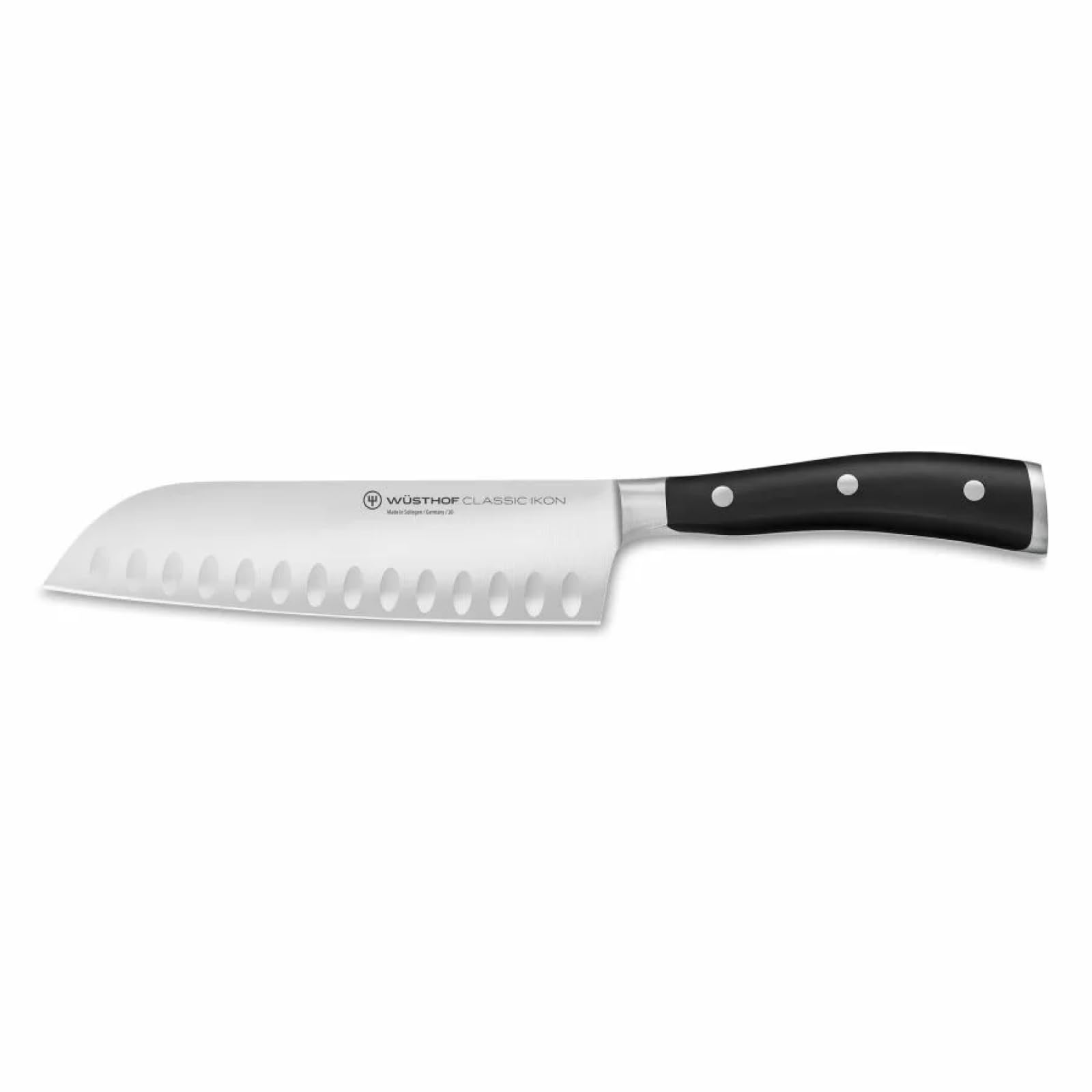چاقو آشپزخانه کلاسیک وستوف آلمان WÜSTHOF مدل Ikon Santoku، سایز ۱۷ سانتی‌متر، برند شوارتز