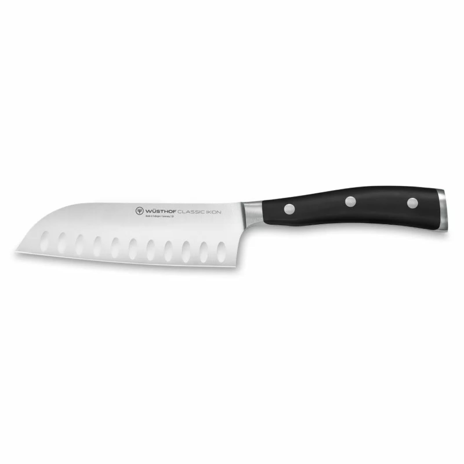 چاقو آشپزخانه کلاسیک وستوف آلمان WÜSTHOF مدل Ikon Santoku، سایز ۱۴ سانتی‌متر، برند شوارتز