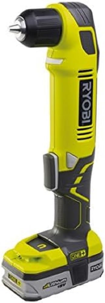 دریل زاویه شارژی RYOBI 18 V ONE+ RAD1801M (چاک بدون کلید 10 میلی متری، قفل دوک اتوماتیک، قفل اسپیندل خودکار، بدون باتری و شارژر)