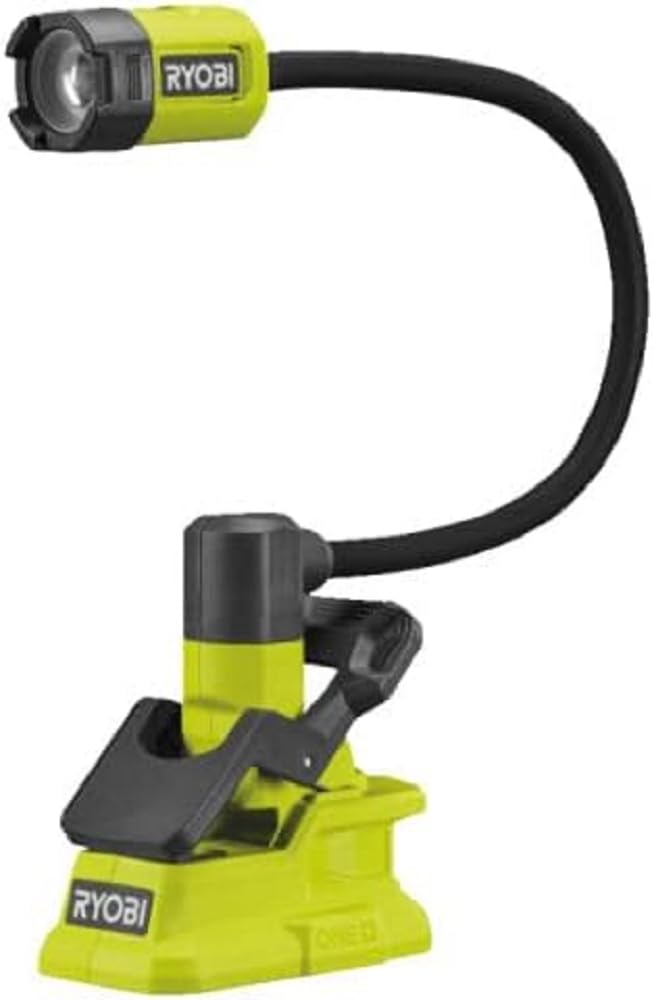 چراغ رومیزی LED شارژی RYOBI 18 V ONE+ RLCF18-0 (قطر لنز 90 میلی متر، حداکثر لومن 400، بدون باتری و شارژر)، سبز