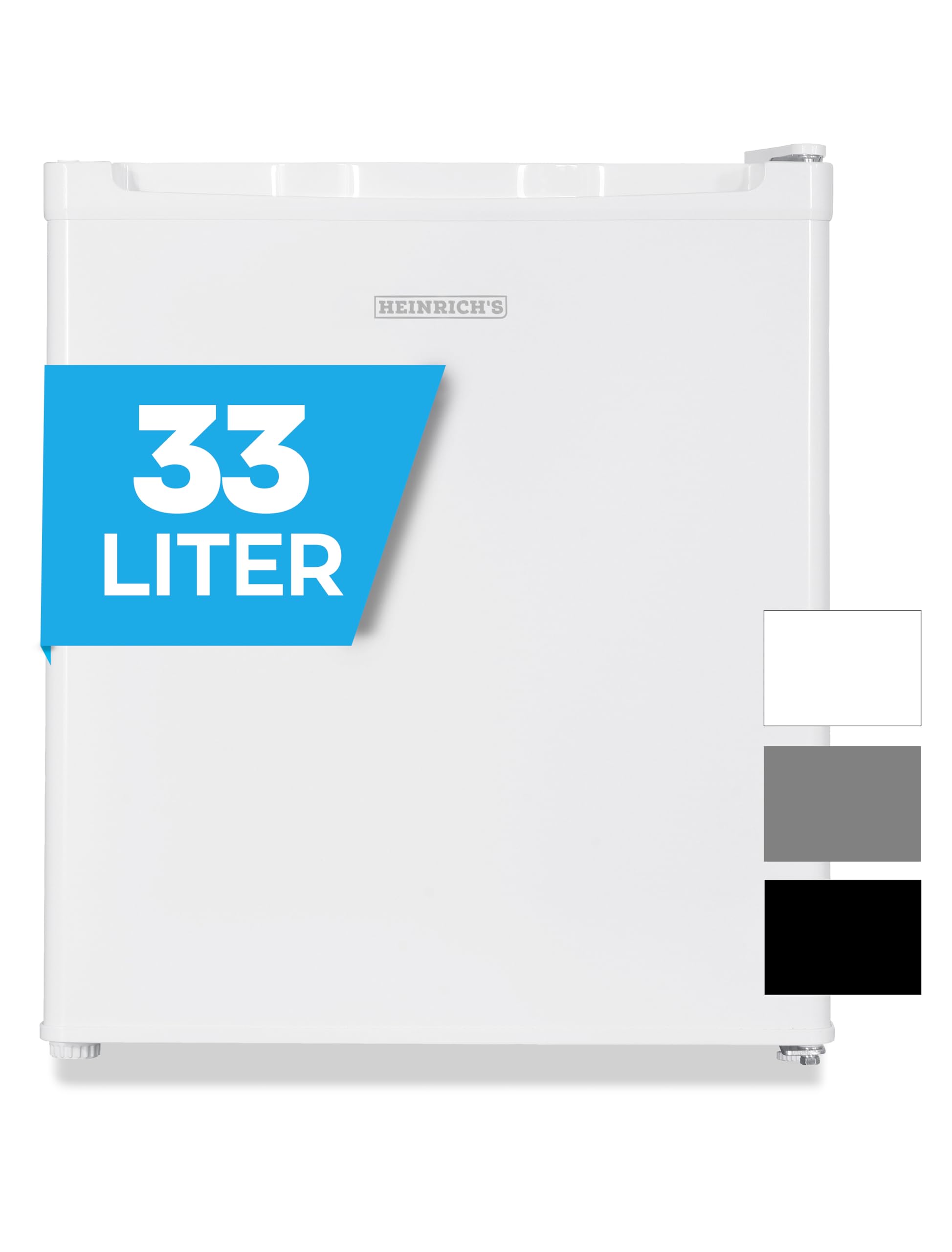 فریزر کوچک هاینریش ۳۳ لیتر -۱۸ درجه سانتیگراد، کوچک، جمع و جور، بی‌صدا: ۴۰ دسی‌بل؛ لولای درب قابل تغییر جهت؛ فریزر کوچک صندوقی، مناسب برای دفتر، کمپینگ، استفاده در فضای باز (سفید)