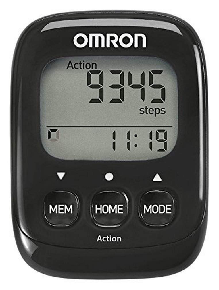 گام شمار OMRON Walking Style IV، مشکی، حسگر سه بعدی برای اندازه‌گیری دقیق، اندازه‌گیری گام‌های هوازی، مسافت و کالری سوزانده شده؛ دارای حافظه، حالت اکشن و صفحه نمایش بزرگ، استفاده آسان