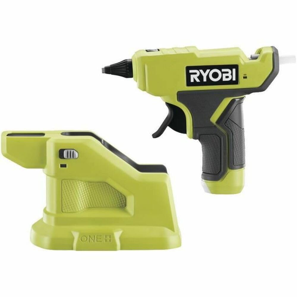 تفنگ چسب حرارتی شارژی RYOBI 18 V ONE+ RGLM18-0 (قطر میله چسب 7 میلی متر، قطر نازل 1.8 میلی متر، محدوده دما تا 170 درجه سانتی گراد، شامل 3 عدد چسب چسب، بدون باتری و شارژر)