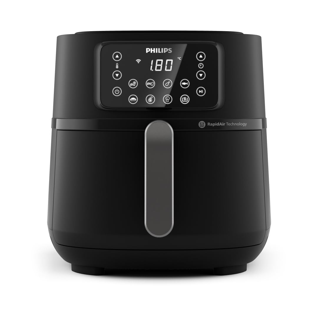 سرخ کن فیلیپس Philips Airfryer 5000 Connected Series - 16 روش پخت، ظرفیت 7.2 لیتر، فناوری Rapid Air برای غذاهای سالم، صرفه جویی در انرژی، تمیز کردن آسان (HD9285/90)