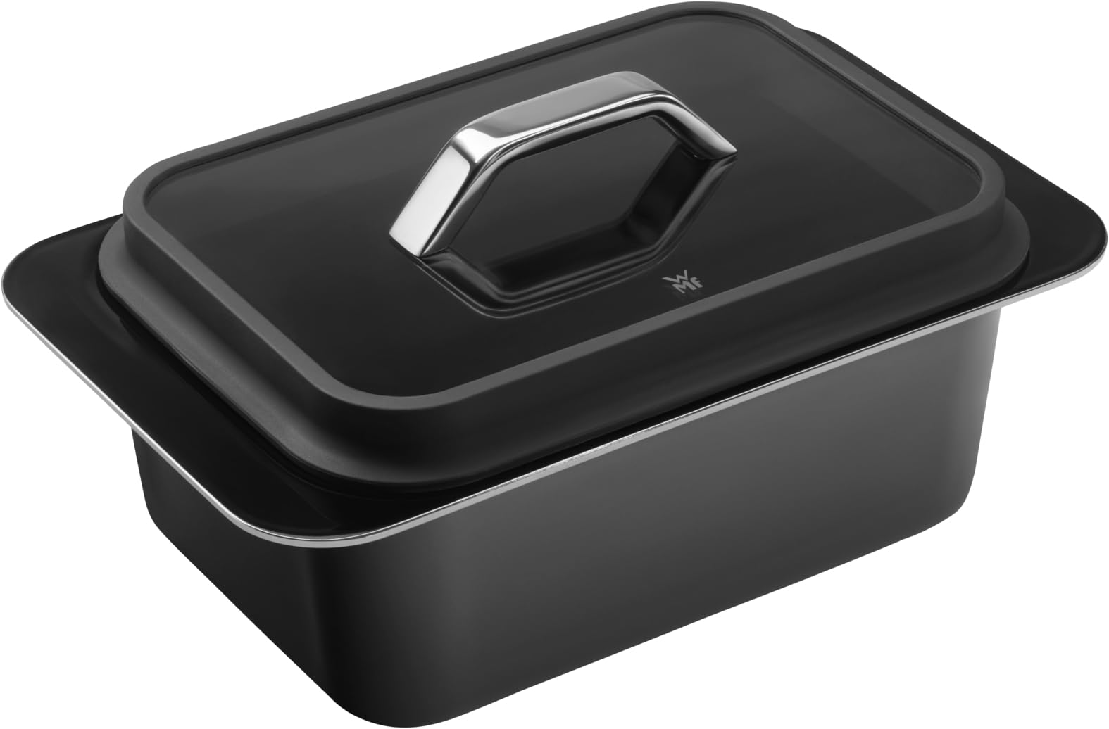 کباب‌ پز القایی وی ام اف آلمان WMF Fusiontec، ابعاد ۳۸ × ۲۴ × ۱۸ سانتی‌متر، درب شیشه‌ای، ظرف خورش، سرامیک پیشرفته، مناسب برای اجاق گاز، گریل، فر، مقاوم در برابر حرارت تا ۴۵۰ درجه سانتی‌گراد