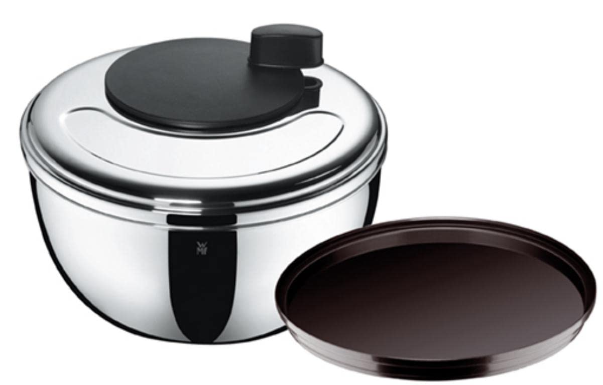 اسپینر سالاد WMF Gourmet 25.4 سانتی متر، فولاد ضد زنگ Cromargan جلا داده شده، الک پلاستیکی، قابل شستشو در ماشین ظرفشویی