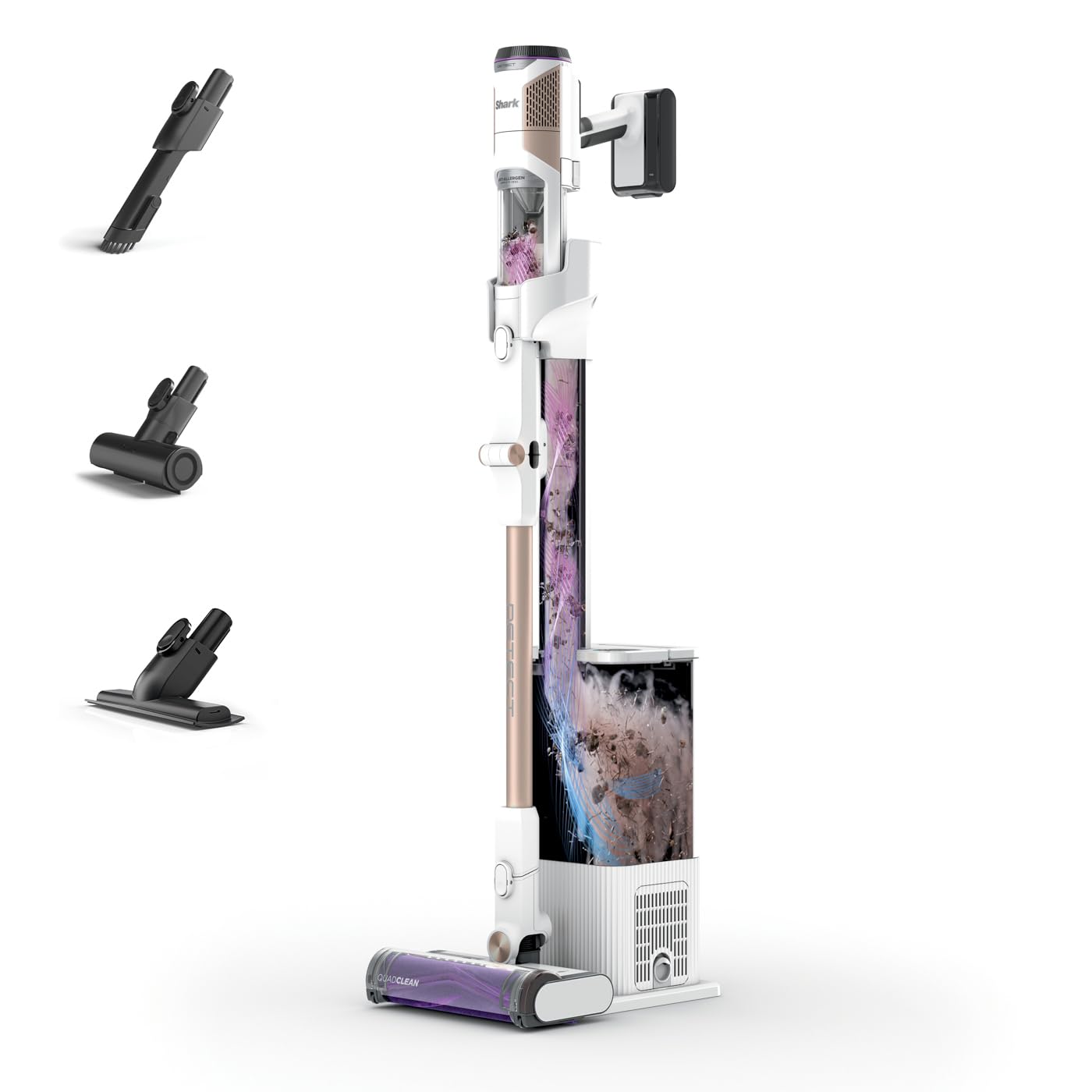 جارو شارژی شارک آمریکا تمیز و خالی Shark Detect IW3612EUT، مکش قوی، DirtDetect، پایه 2 لیتری خود تخلیه، 60 دقیقه، ضد بسته شدن مو، اتصال حیوانات خانگی، چند سطح و شکاف