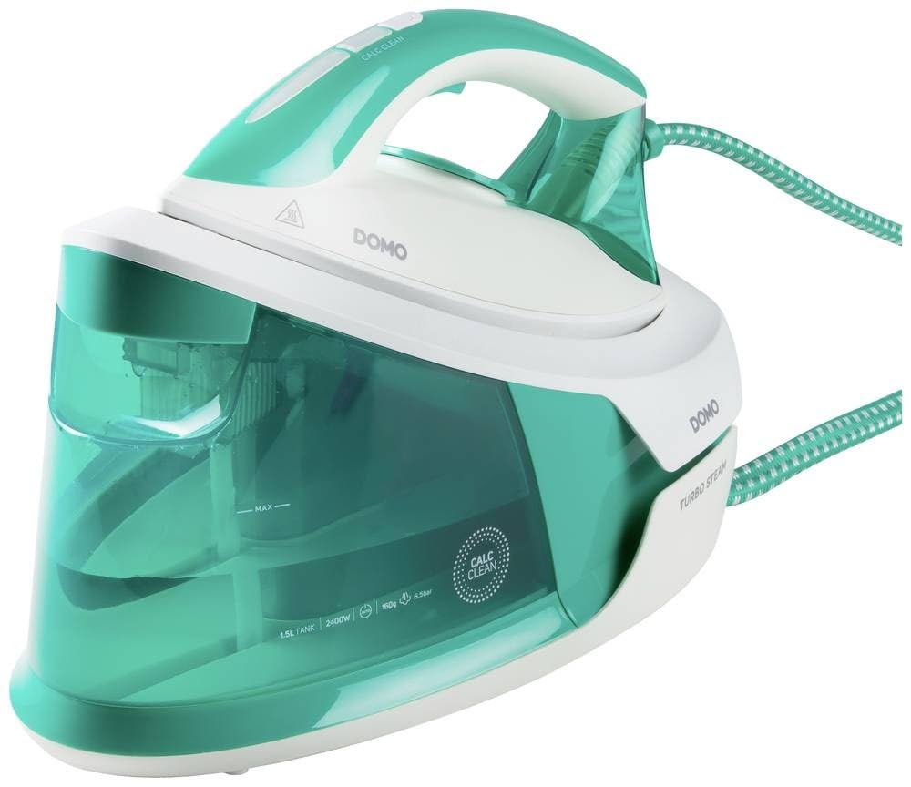 اتو بخار DOMO DO7118S - کف سرامیکی - عملکرد ضد رسوب - خاموش شدن خودکار - 6.5 بار - 1.5 لیتر - 2400 وات - سفید/سبز