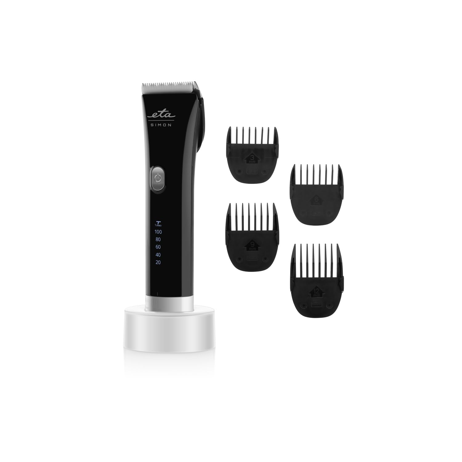ماشین اصلاح مو و ریش اِتا چکسلواکی ETA مدل Simon ، دارای ۴ سری ۳-۱۲ میلی‌متر، باتری لیتیوم-یونی
