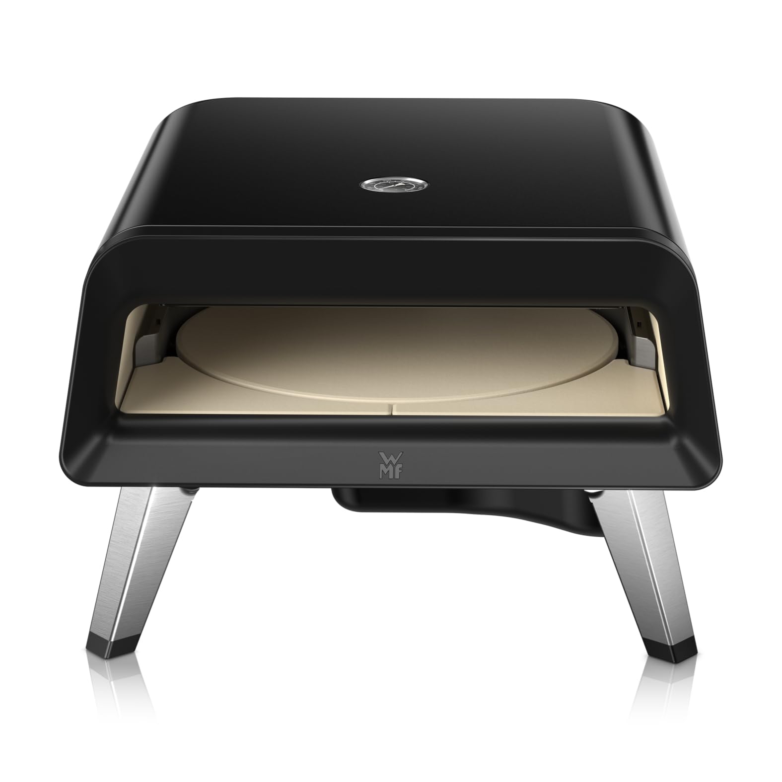 تنور فر پیتزا وی ام اف آلمان WMF Pizzaiolo Pro، دمای پخت بیش از ۴۵۰ درجه سانتیگراد، سنگ پیتزای بزرگ (قطر ۴۰ سانتی‌متر)، مکانیزم چرخش خودکار، نظارت یکپارچه بر دما برای نتایج بهینه در ۹۰ ثانیه، فر پیتزای گازی