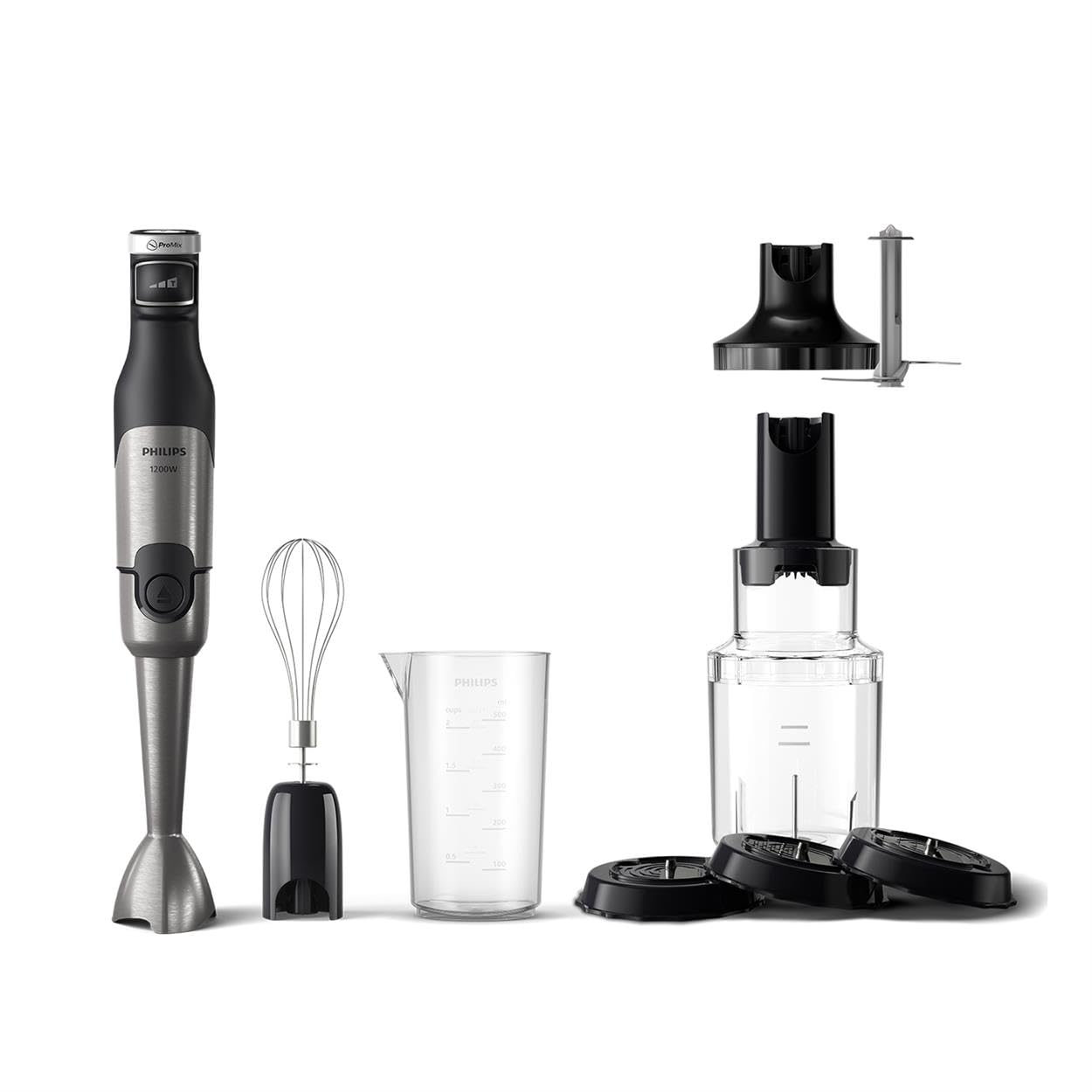 گوشت کوب برقی چند کاره فیلیپس PHILIPS 5000 شامل همزن، اسپیرالایزر، خردکن XL - قدرت 1200 وات. تکنولوژی ProMix نشانگر سرعت LED تنظیم سرعت بدون پله (HR2684/00)