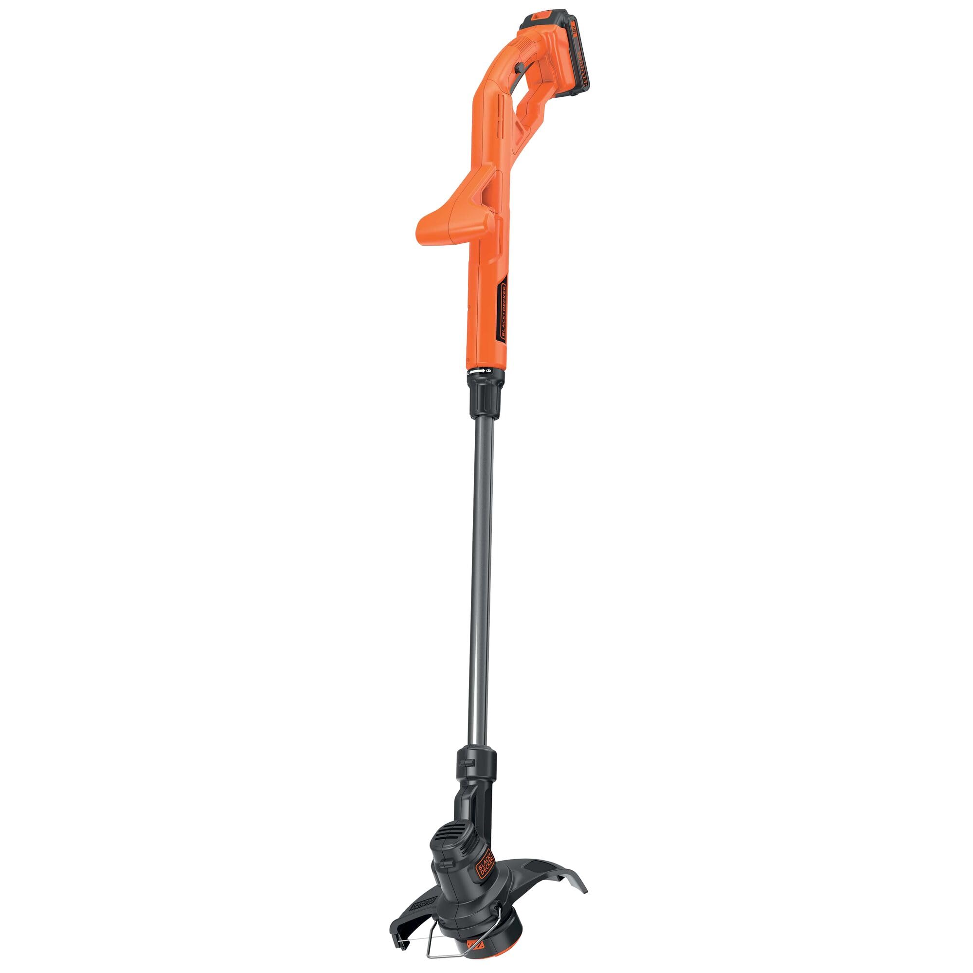 چمن‌بر BLACK+DECKER با باطری و شارژر برس‌کاتر چمنی لبه‌دار با پسوند خط (18 ولت 1.5 آمپر ساعت، عرض برش 25 سانتی‌متر، AFS Reflex برای باغ‌های کوچک و متوسط) ST1823