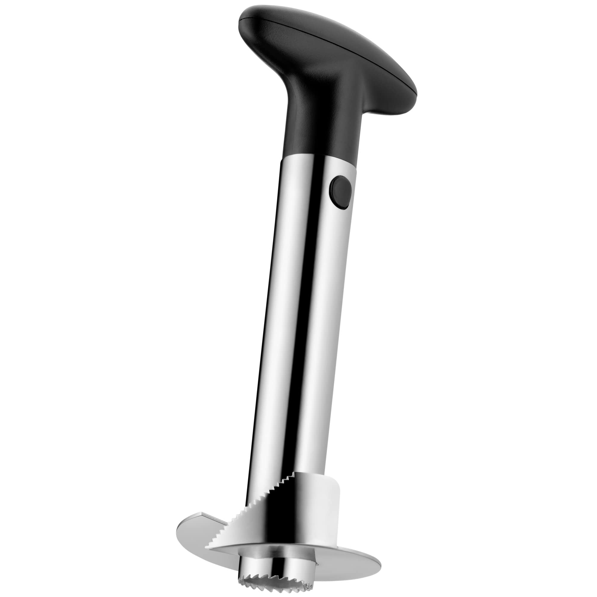برش دهنده آناناس WMF Gourmet، جداکننده آناناس حلقه ها را برش می دهد، پالپ را به طور کامل از میوه جدا می کند، استیل ضد زنگ Cromargan، قابل شستشو در ماشین ظرفشویی، تک نفره