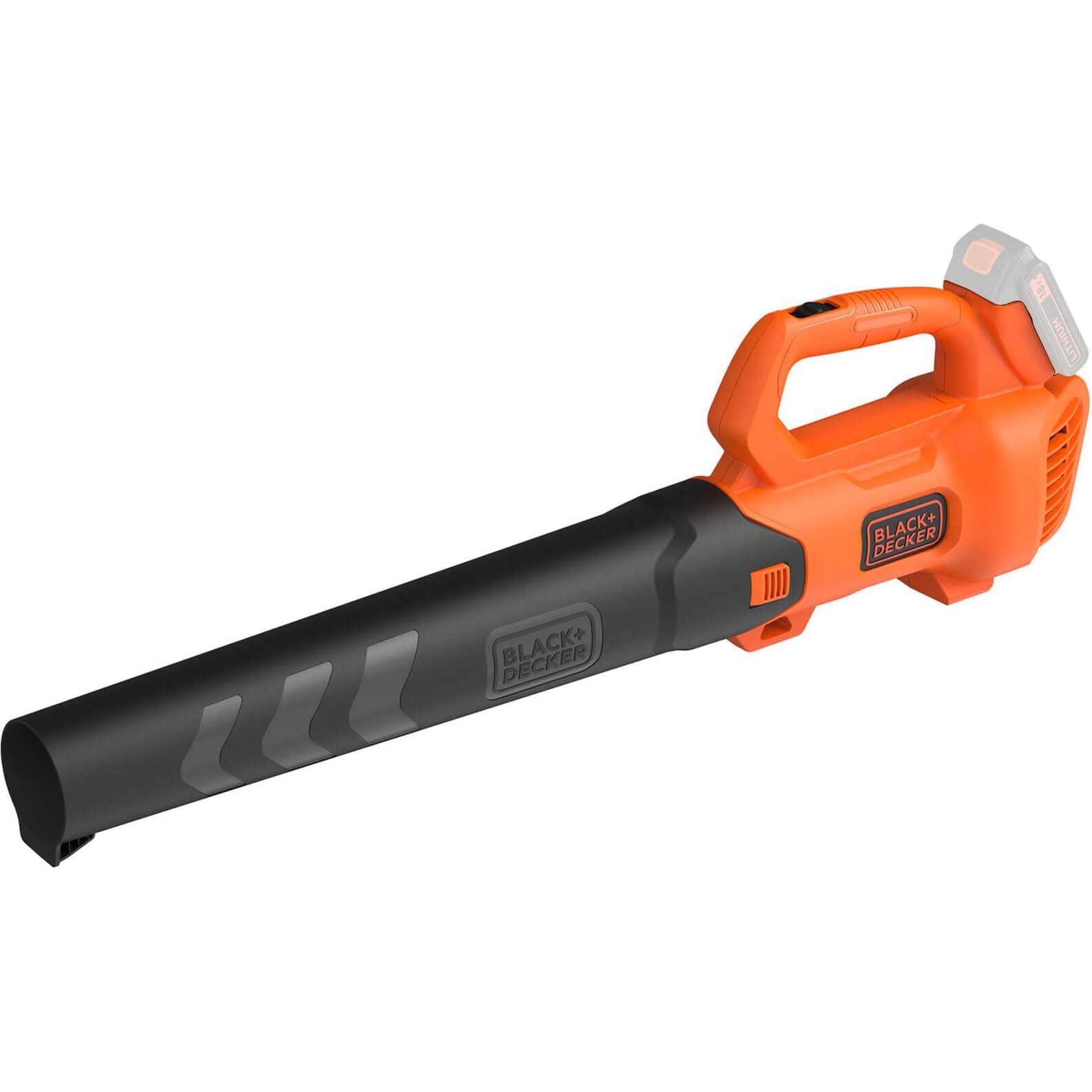 دمنده برگ محوری بی سیم Black+Decker (18 ولت، سرعت دمش بالا 145 کیلومتر در ساعت، حجم هوا 577 متر مکعب در ساعت، لیف خراش یکپارچه، برای پاسیو، مسیرها، مسیرها، بدون باتری + شارژر) BCBL200B