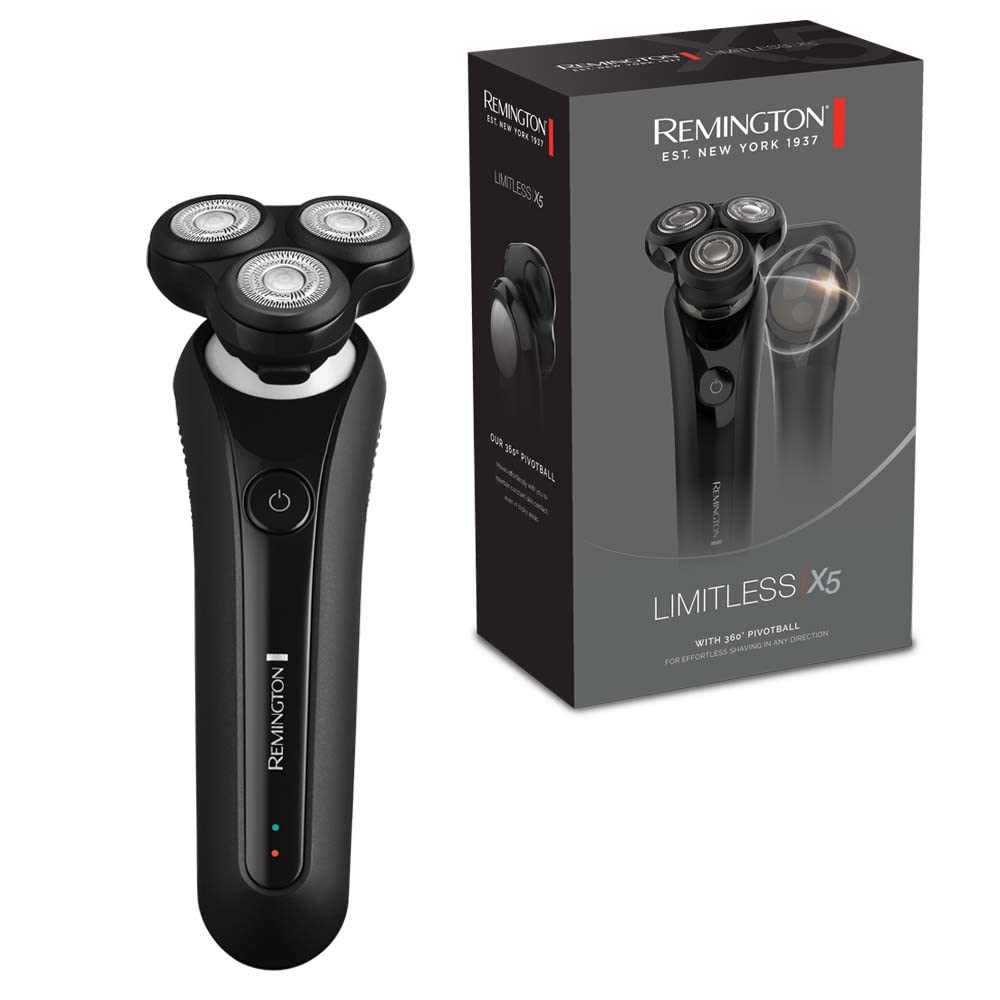 ریش تراش برقی مردانه رمینگتون X5 [ریش تراش خشک و مرطوب] با مفصل گردنده 360 درجه (تیغه های اصلاح انعطاف پذیر، اصلاح دقیق، PowerSense، باتری قابل شارژ، قابلیت شارژ USB) ریش تراش چرخشی XR1750