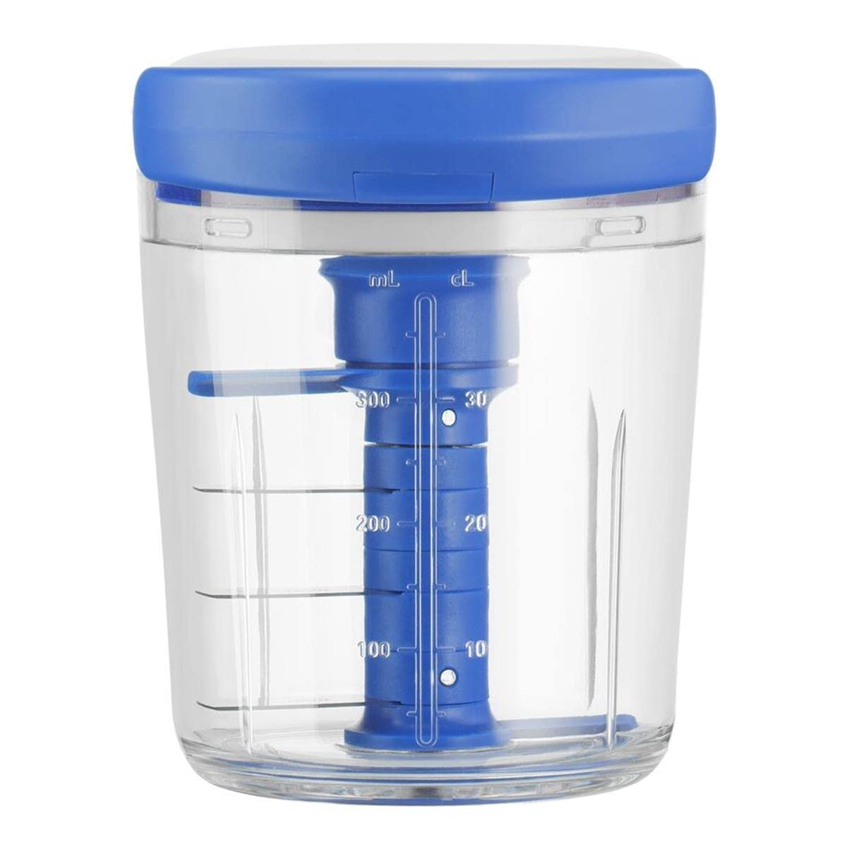 خرد کن دستی تفال جیمی الیور K1644344 Chop & Shaker | بدون برق | ظرفیت: 450 میلی لیتر | مولتی خردکن | خردکن جهانی برای سبزیجات، میوه، پیاز، آجیل، سیر | سفید/آبی سفید/آبی تک