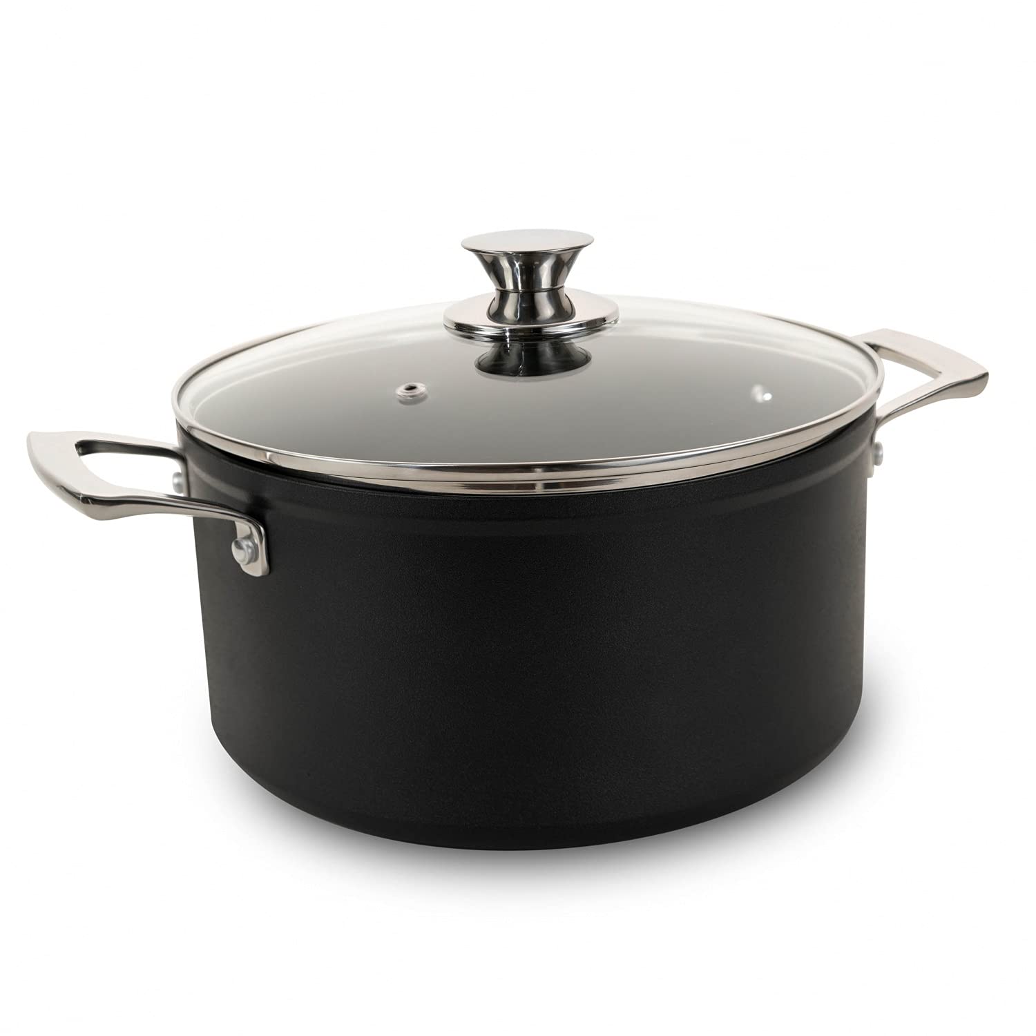 قابلمه پلاسما جنیوس سرافیت استیل ضد زنگ 5 لیتری 24 سانتی متر مشکی