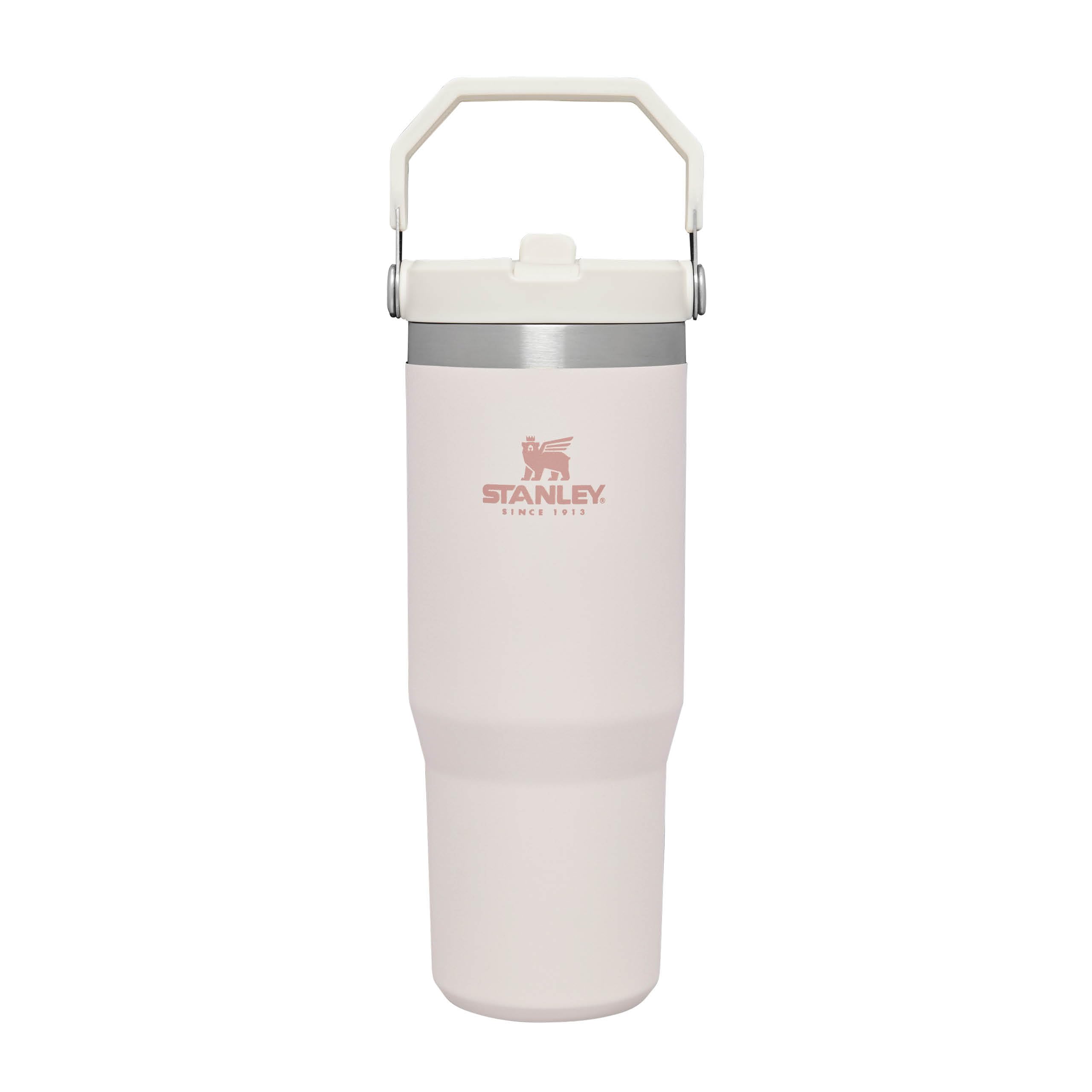 بطری نوشیدنی استنلی فلیپ نی‌دار ۱.۰ با نی ۰.۸۹ لیتر - بطری فلاسک ۱۲+ ساعت خنک نگه می‌دارد - قابل شستشو در ماشین ظرفشویی - بطری ورزشی - بطری آب بدون BPA - رز کوارتز