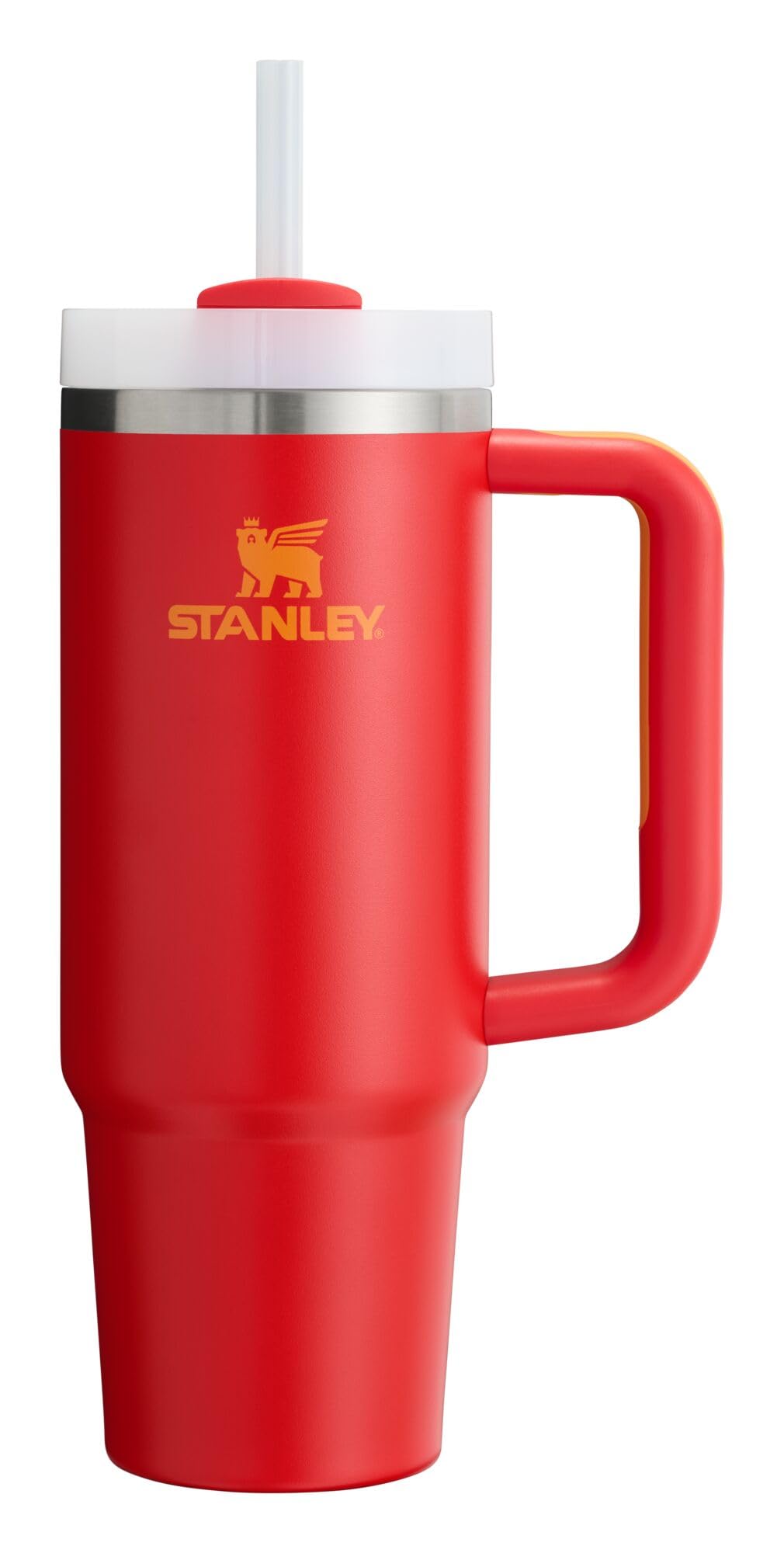 لیوان استیل ضد زنگ عایق خلاء Stanley Quencher H2.0 FlowState با درب و نی، برای آب، چای یا قهوه سرد، اسموتی و موارد دیگر، قرمز (فلفل چیلی)، ۵۹۱ میلی لیتر، فلفل چیلی ۸۵۰ میلی لیتر