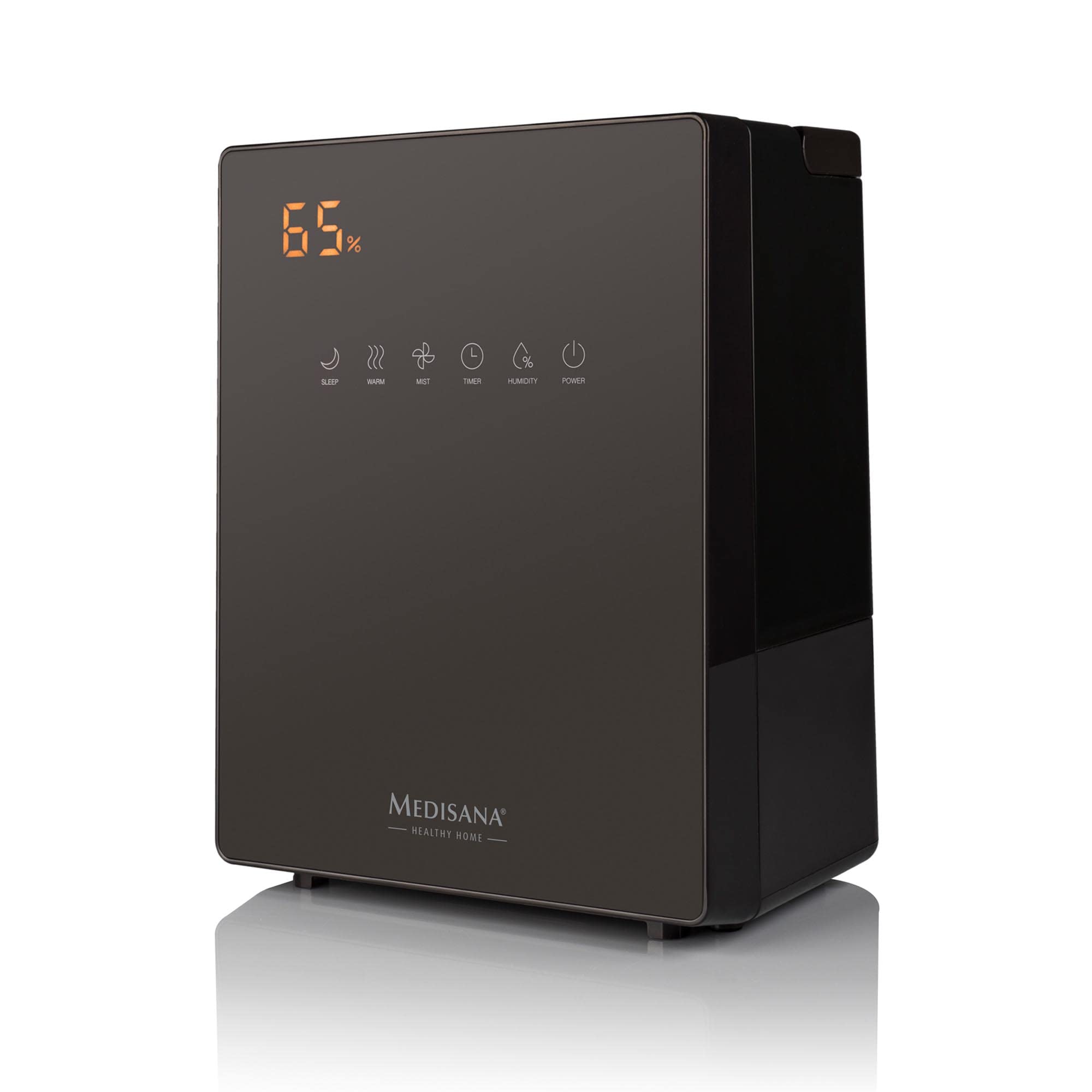 دستگاه رطوبت ساز مدیسانا AH 675 با رطوبت سنج، عملکرد تایمر، عملکرد پیش گرم کردن، 3 شدت پاشش، ایده آل برای اتاق کودک، اتاق نشیمن و اتاق خواب، ظرفیت 5.2 لیتر، مخزن آب 5.2 لیتری