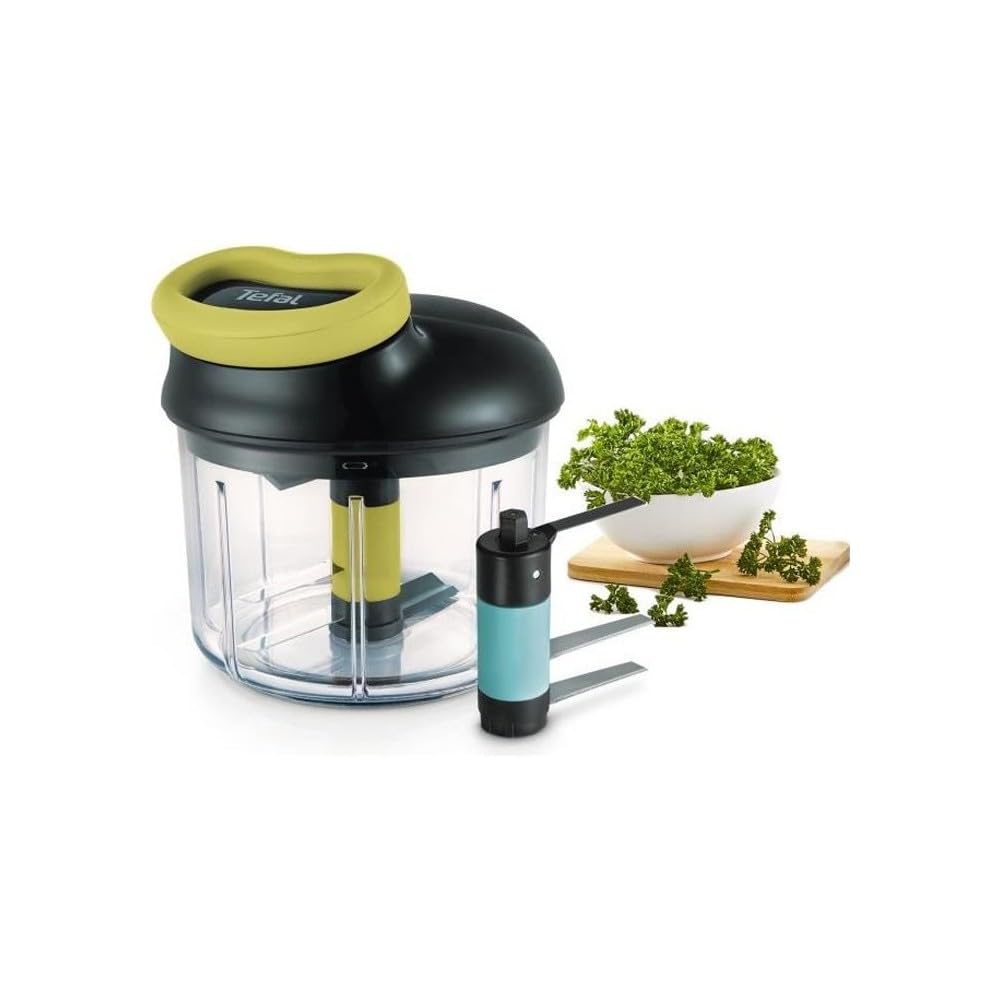 خرد کن دستی تفال Tefal K1321224 Handschere 5 Seconds Engineering، تیغه یخ توری خرد شده، مشکی، Grün، شفاف، 900 میلی لیتر
