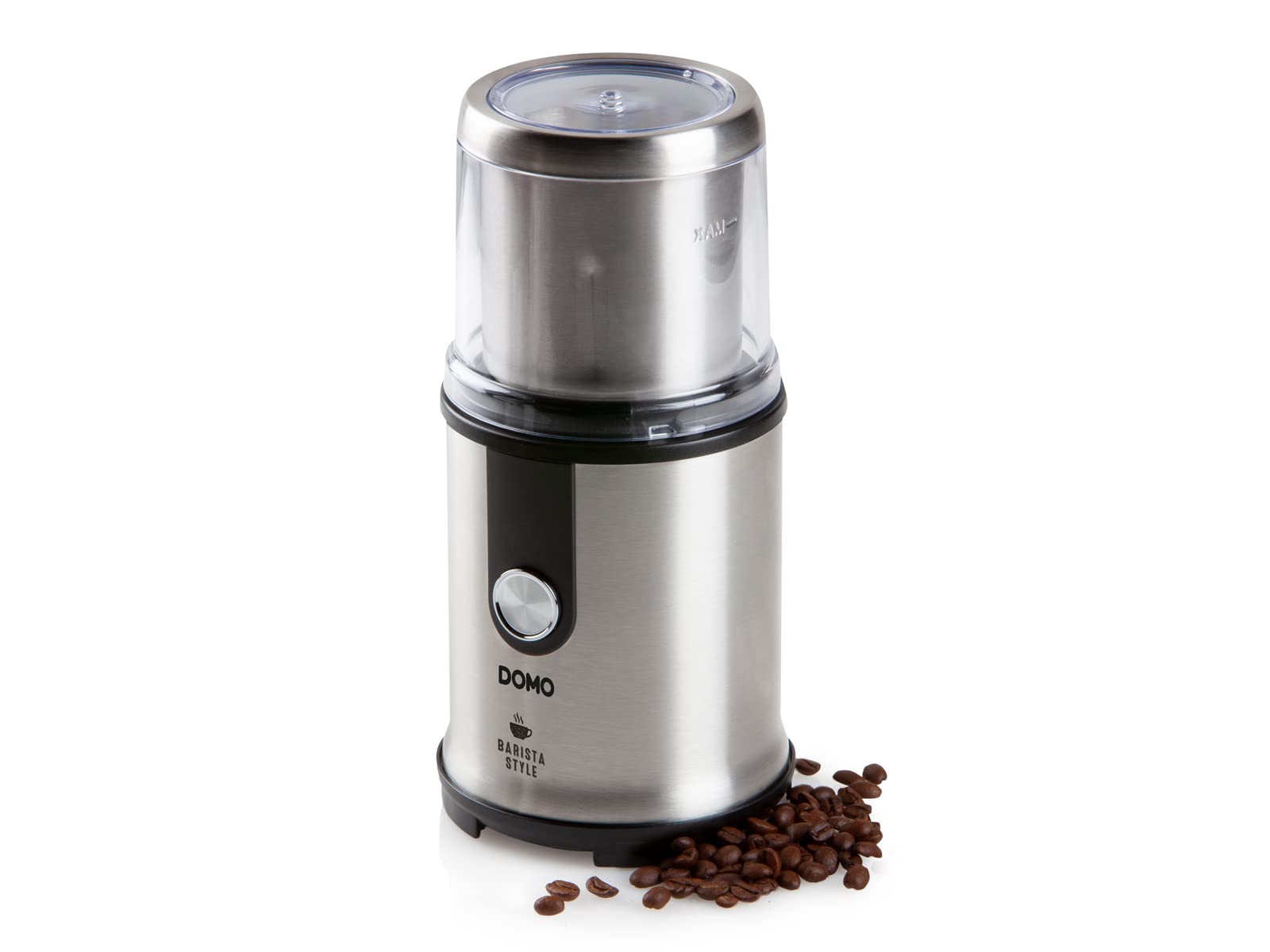 آسیاب قهوه DOMO DO723K - قابلیت تنظیم میزان آسیاب با تایمر - 110 گرم - 300 وات - استیل ضد زنگ
