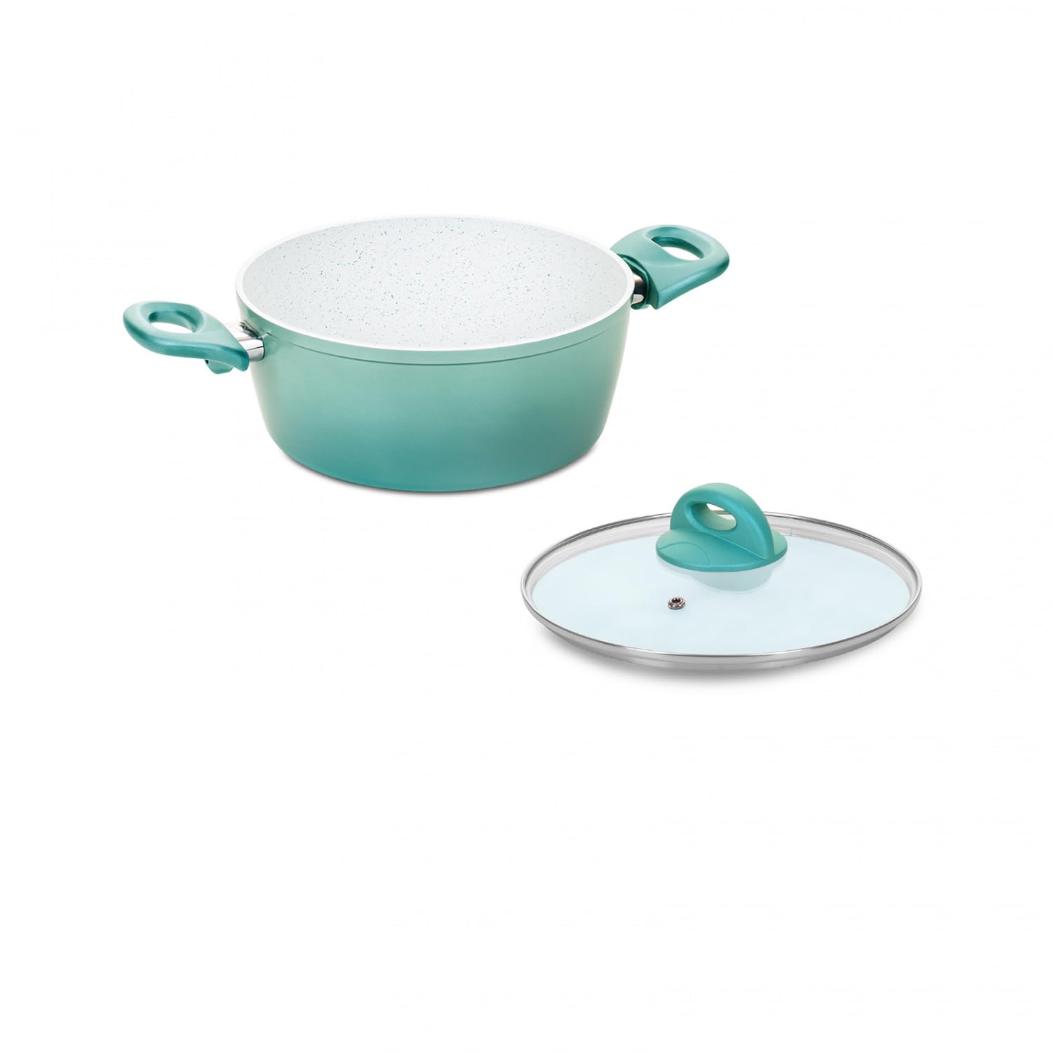 قابلمه 2 تکه Cerafit Revolution 22 سانتی متری، روکش نچسب سرامیکی، قابلمه کباب گوشت با درب شیشه ای، بدون PFAS، Thermo Speed، مناسب برای انواع اجاق گاز، فر و ماشین ظرفشویی