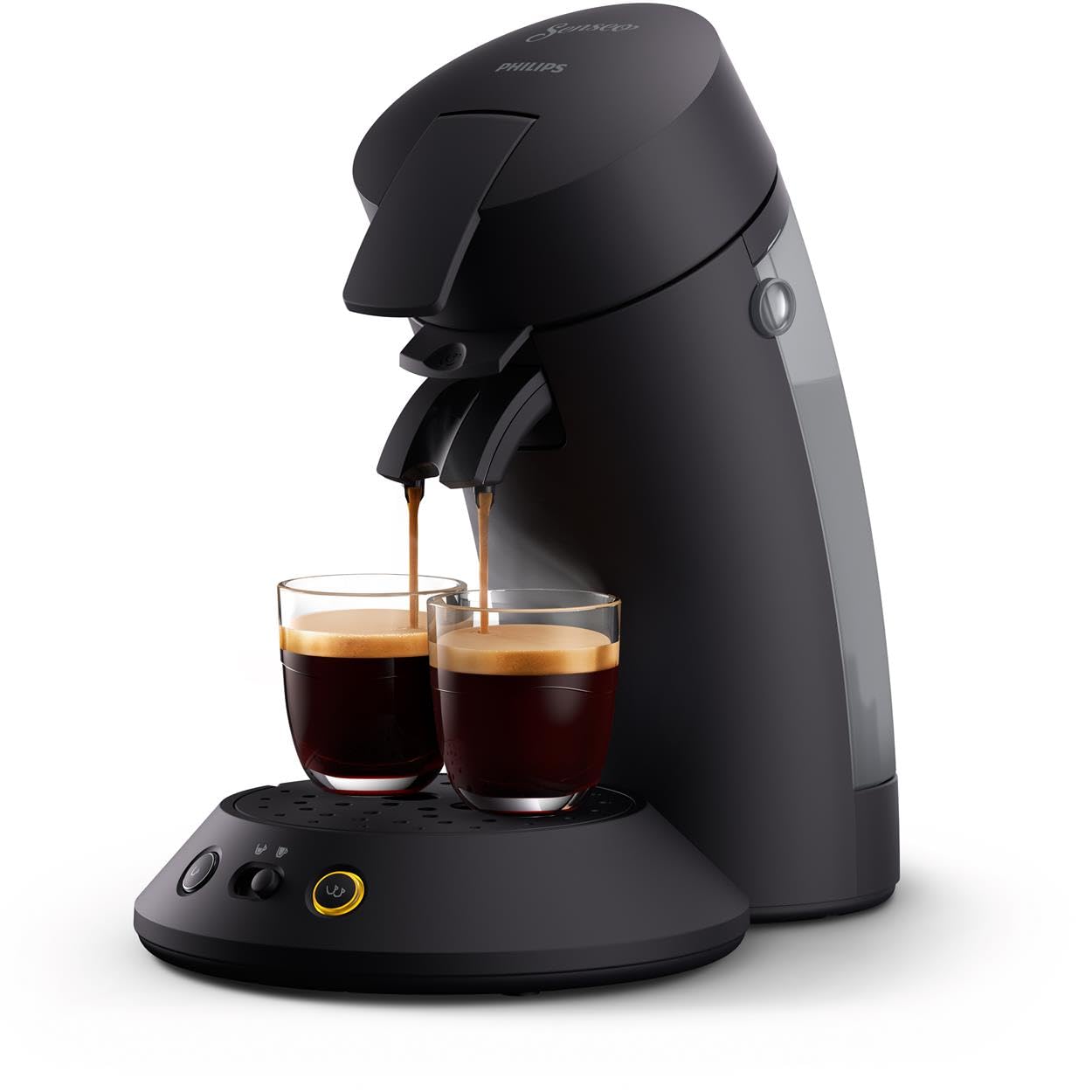 دستگاه پد قهوه فیلیپس PHILIPS Senseo Original Plus - انتخاب قدرت قهوه، فن آوری Coffee Boost، سازگار با محیط زیست، عملکرد دو فنجان، مخزن آب 0.7 لیتری، گرمایش سریع، کرم مخملی (CSA210/60)