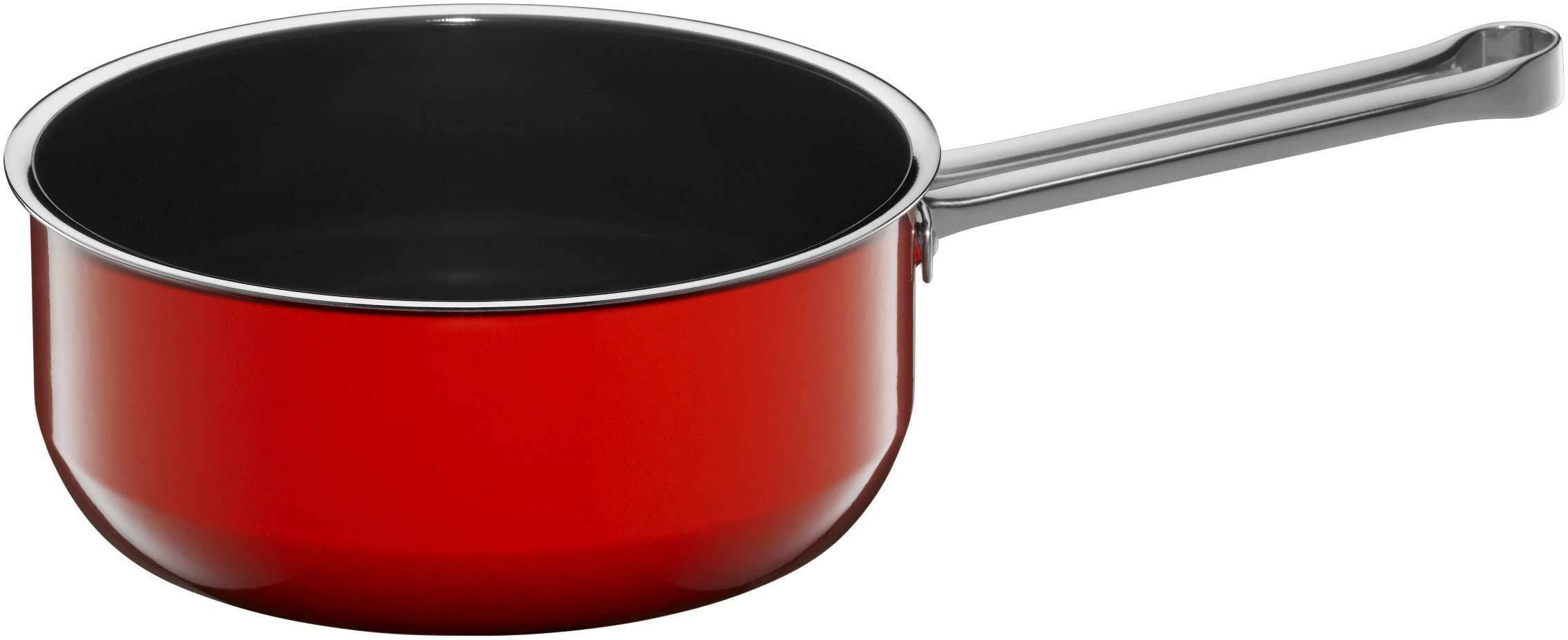 قابلمه جمع و جور شیر جوش وی ام اف آلمان WMF Fusiontec 18 سانتی متر، قابلمه کوچک القایی 1.8 لیتری، سرامیک پیشرفته، ضد خش، قرمز