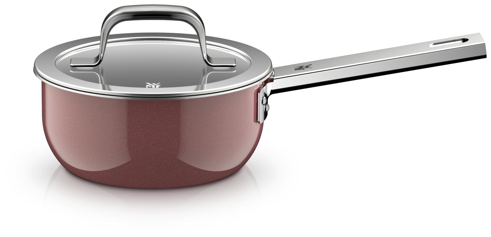 قابلمه شیر جوش وی ام اف آلمان WMF Fusiontec Mineral Pro، قابلمه با درب، 16 سانتی‌متر، جنس بادوام، ضد خش، قابلمه کوچک، سازگار با اجاق القایی، مناسب برای انواع اجاق گاز، ساخت آلمان، رز کوارتز، 0518935290