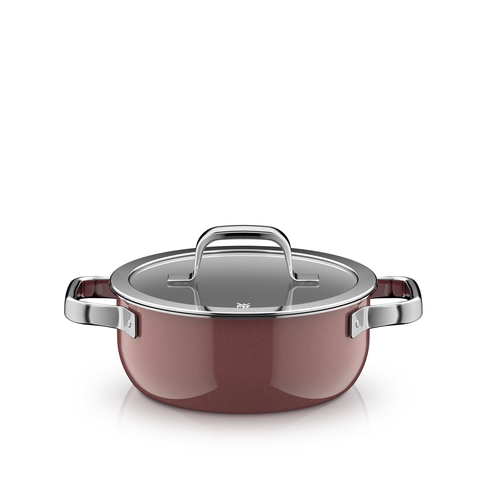 قابلمه وی ام اف آلمان WMF Fusiontec Mineral Pro، ماهیتابه با درب، 20 سانتی‌متر، جنس بادوام، ضد خش، قابلمه کوچک سازگار با القایی، مناسب برای انواع اجاق گاز، ساخت آلمان، رز کوارتز، 0518885290