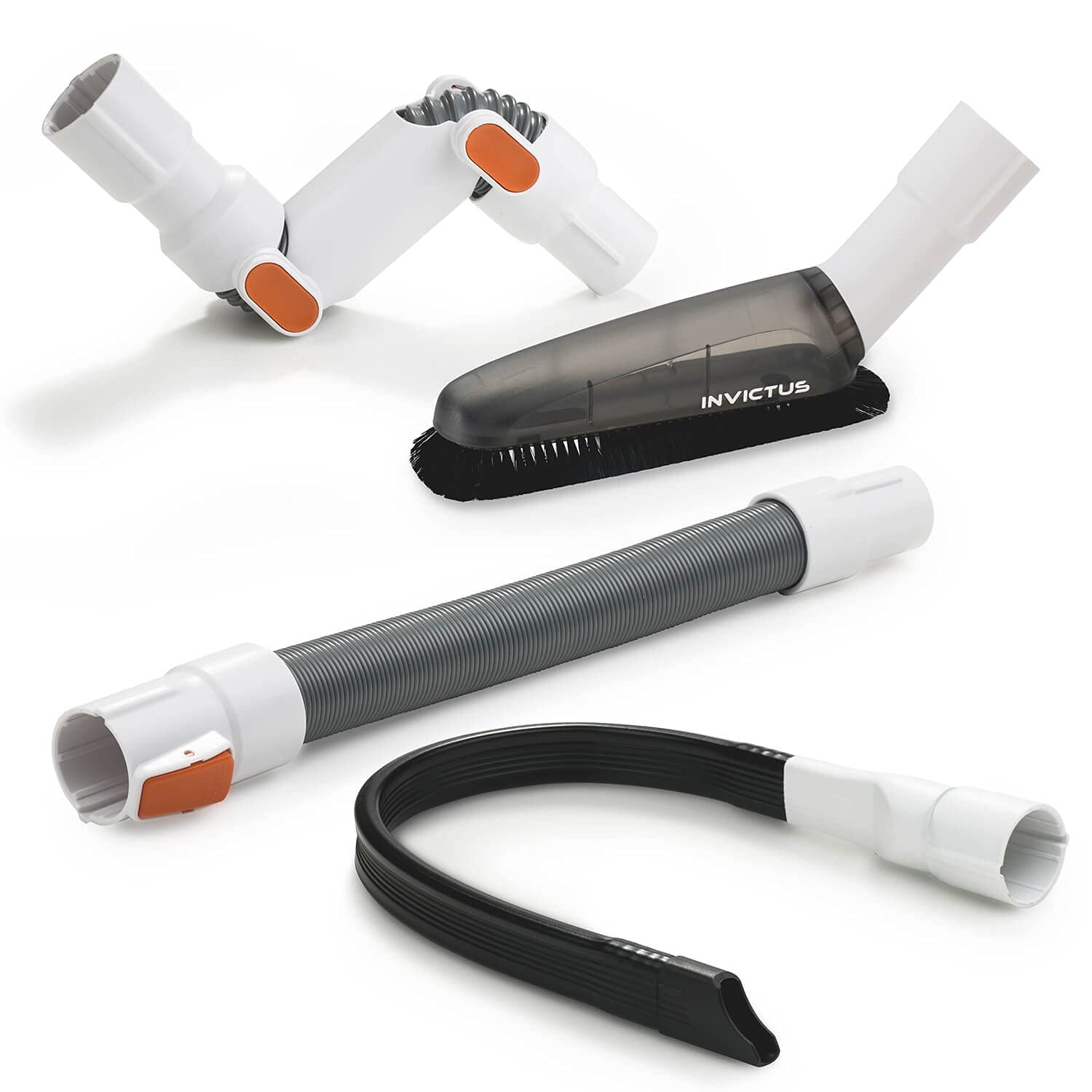 Genius Invictus X9/X7/X5/X3 (4 تکه) | مجموعه گرد و غبار با برس نرم، نازل شکافی، آداپتور زاویه و شلنگ گسترش