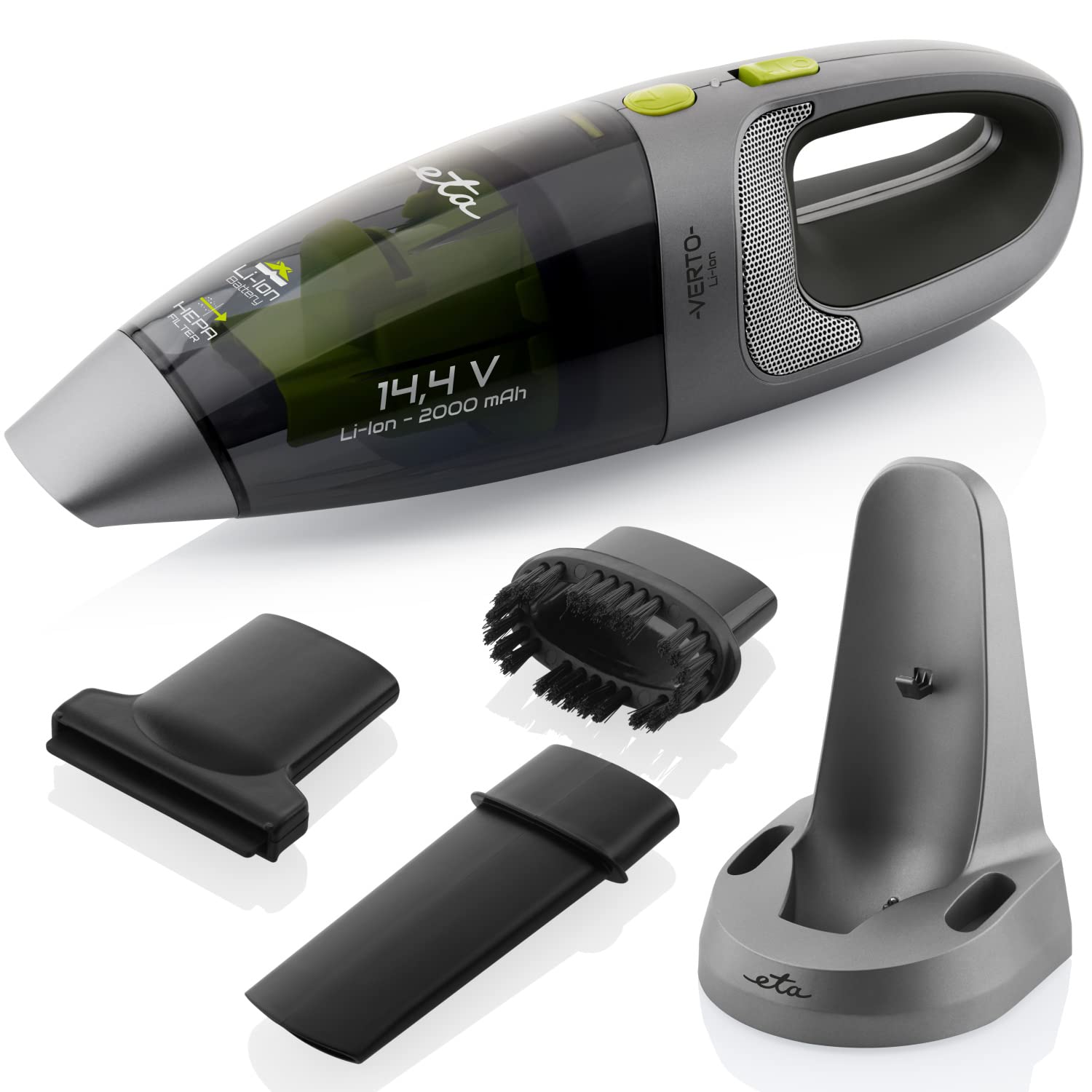 جارو شارژی دستی اِتا چکسلواکی ETA مدل Verto I قابلیت جارو کردن خشک و تر، فیلتر HEPA