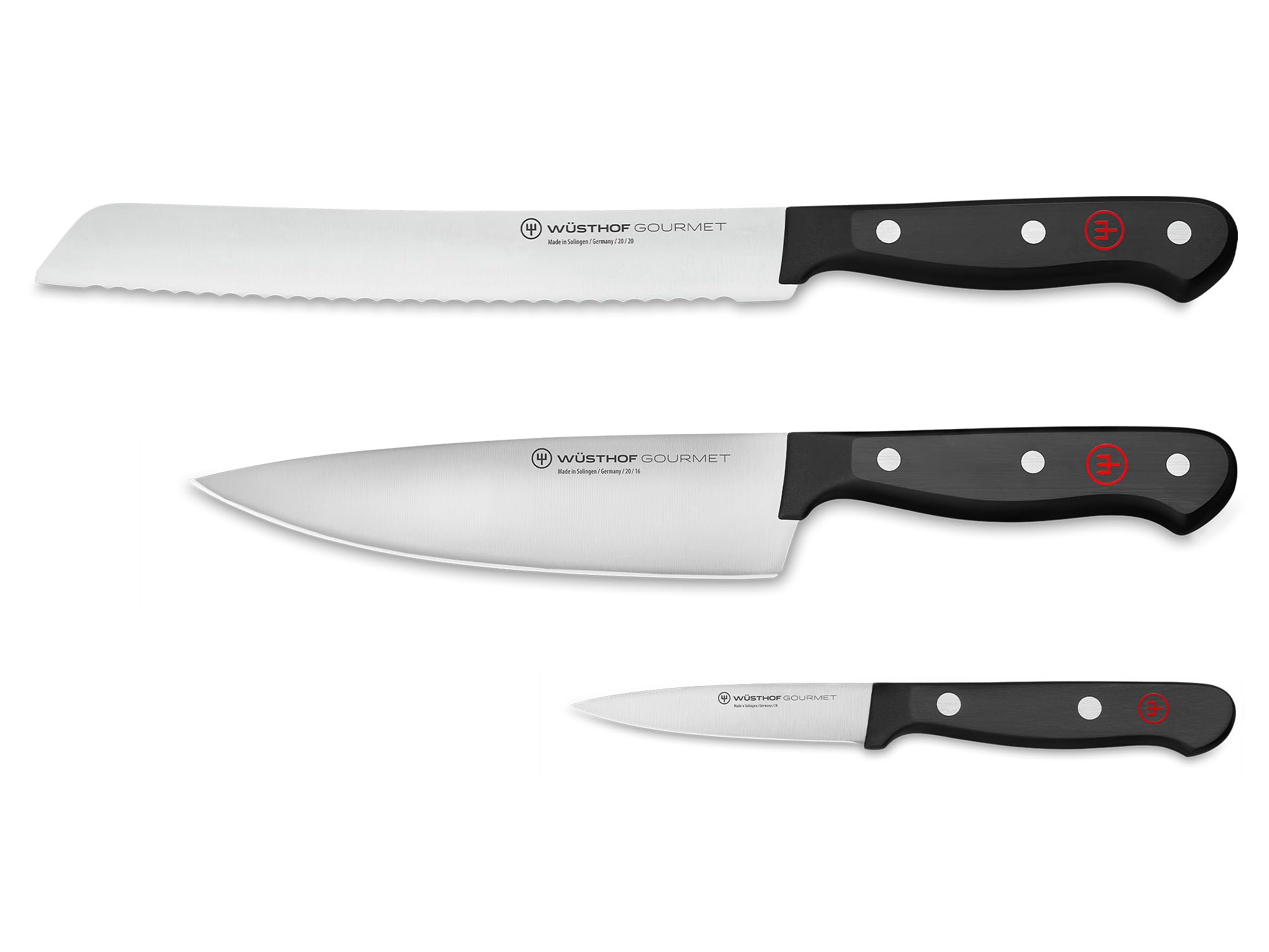 ست چاقو آشپزخانه 3 پارچه وستوف آلمان WÜSTHOF Gourmet با 3 چاقو