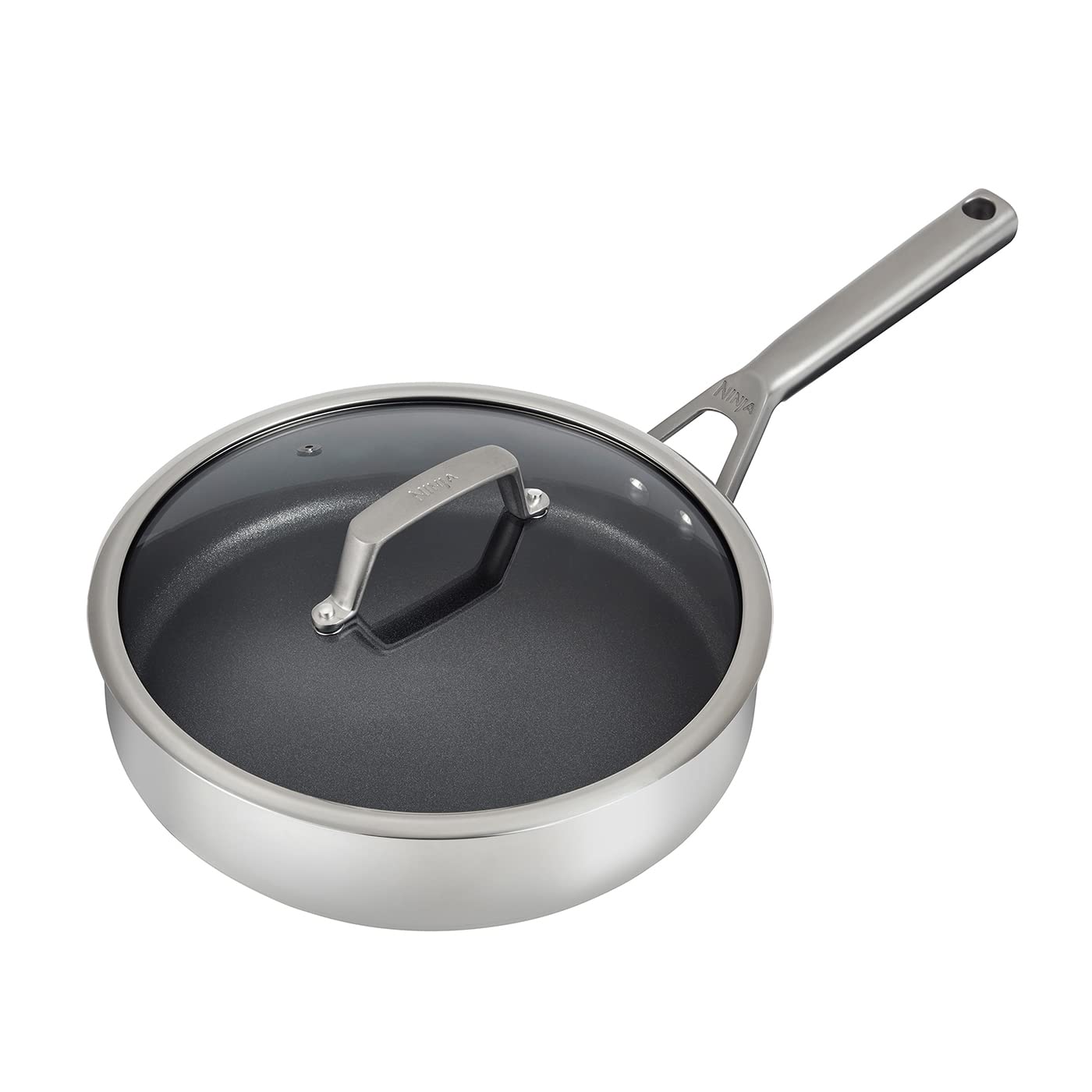 ماهیتابه استیل ضد زنگ نینجا فودی زیروستیک ۲۶ سانتی‌متر، بادوام، نچسب، سازگار با اجاق القایی، قابل استفاده در فر و ماشین ظرفشویی، C60126EU ماهیتابه ۲۶ سانتی‌متر