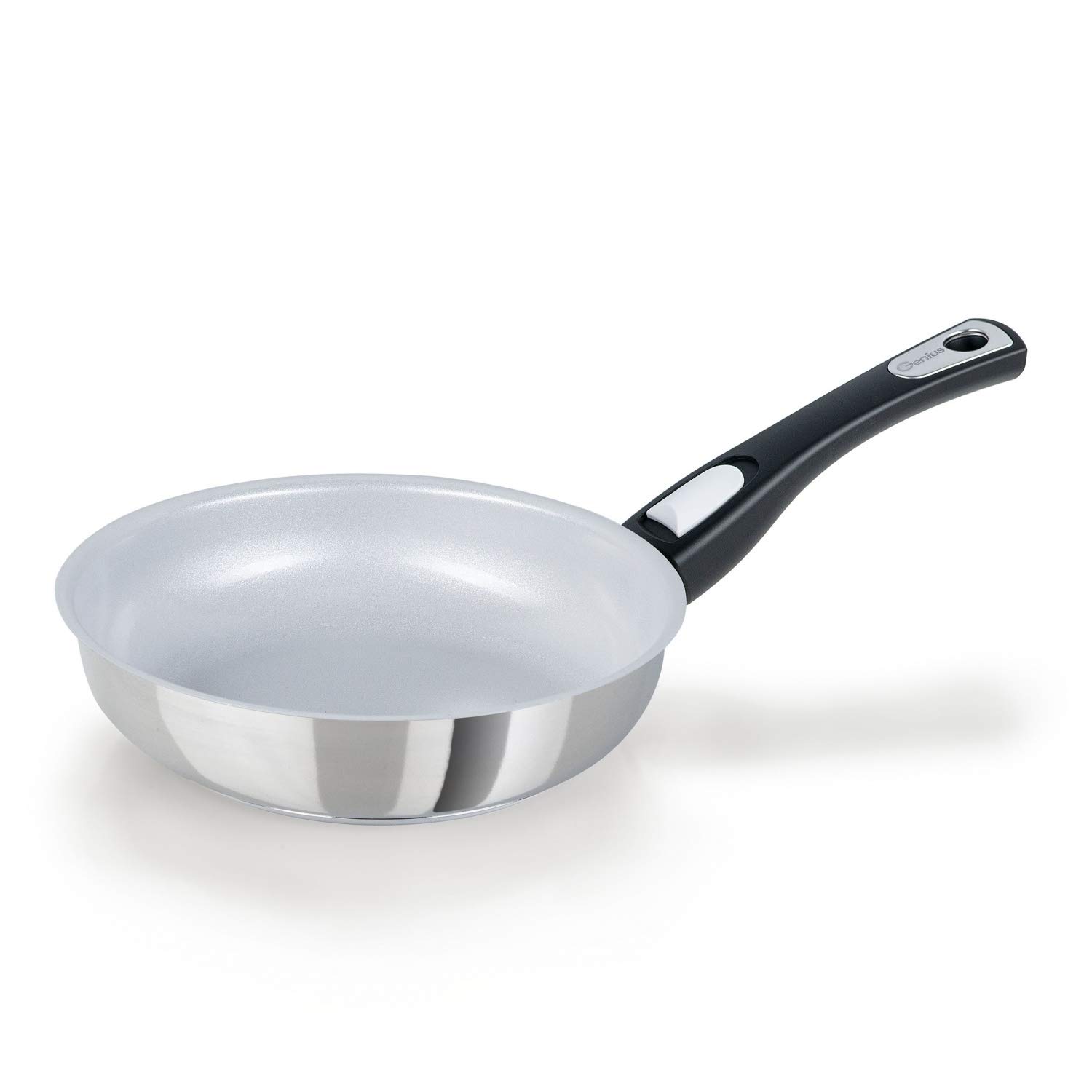 ماهیتابه Genius Cerafit Steel 20cm - تابه سرامیکی نسوز با روکش نچسب ضد خش | تابه القایی با کیفیت بالا با دسته قابل جابجایی برای انواع اجاق گاز