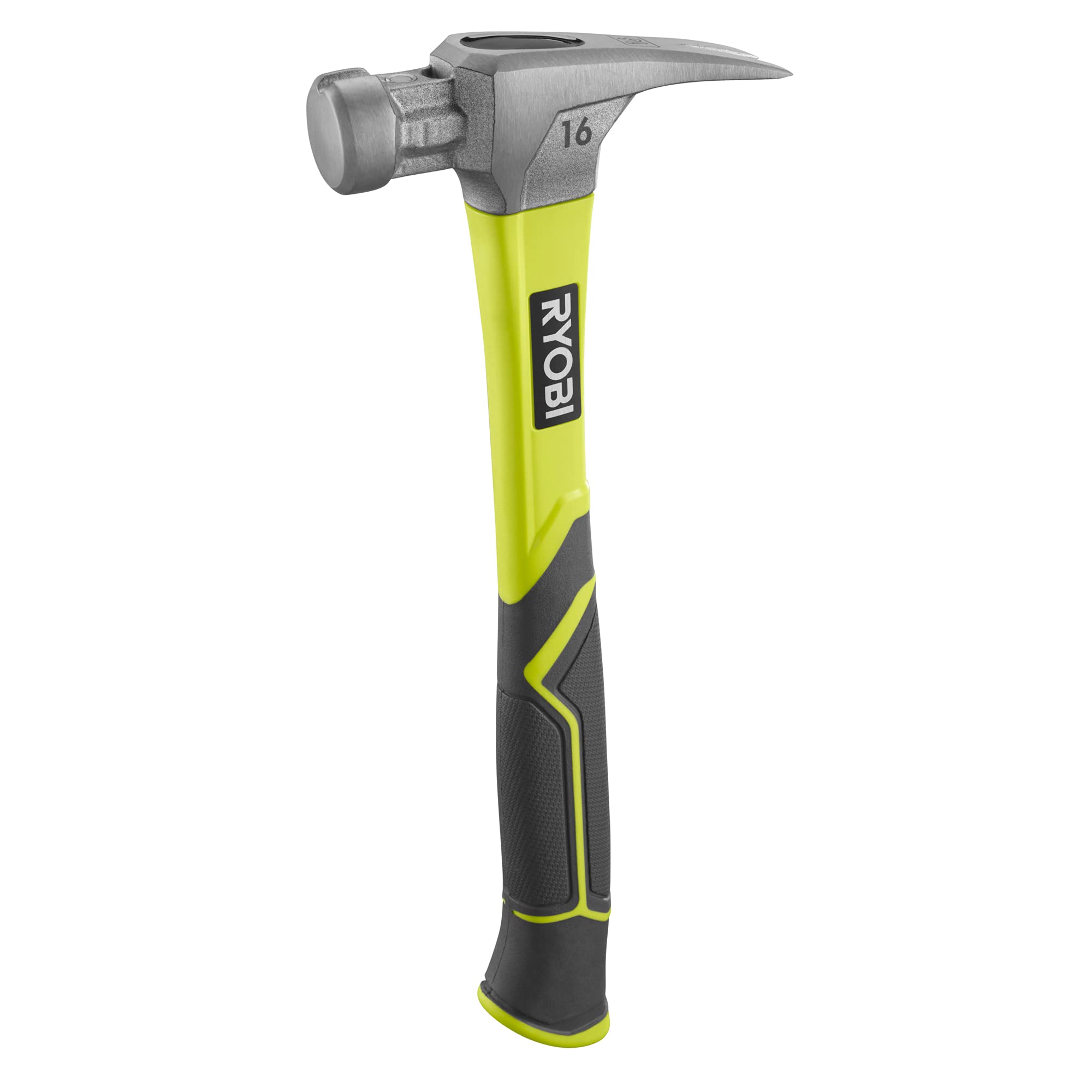 RYOBI Claw Hammer RH16FSS، نگهدارنده میخ مغناطیسی، 450 گرم، صورت صاف، دسته ضد لغزش