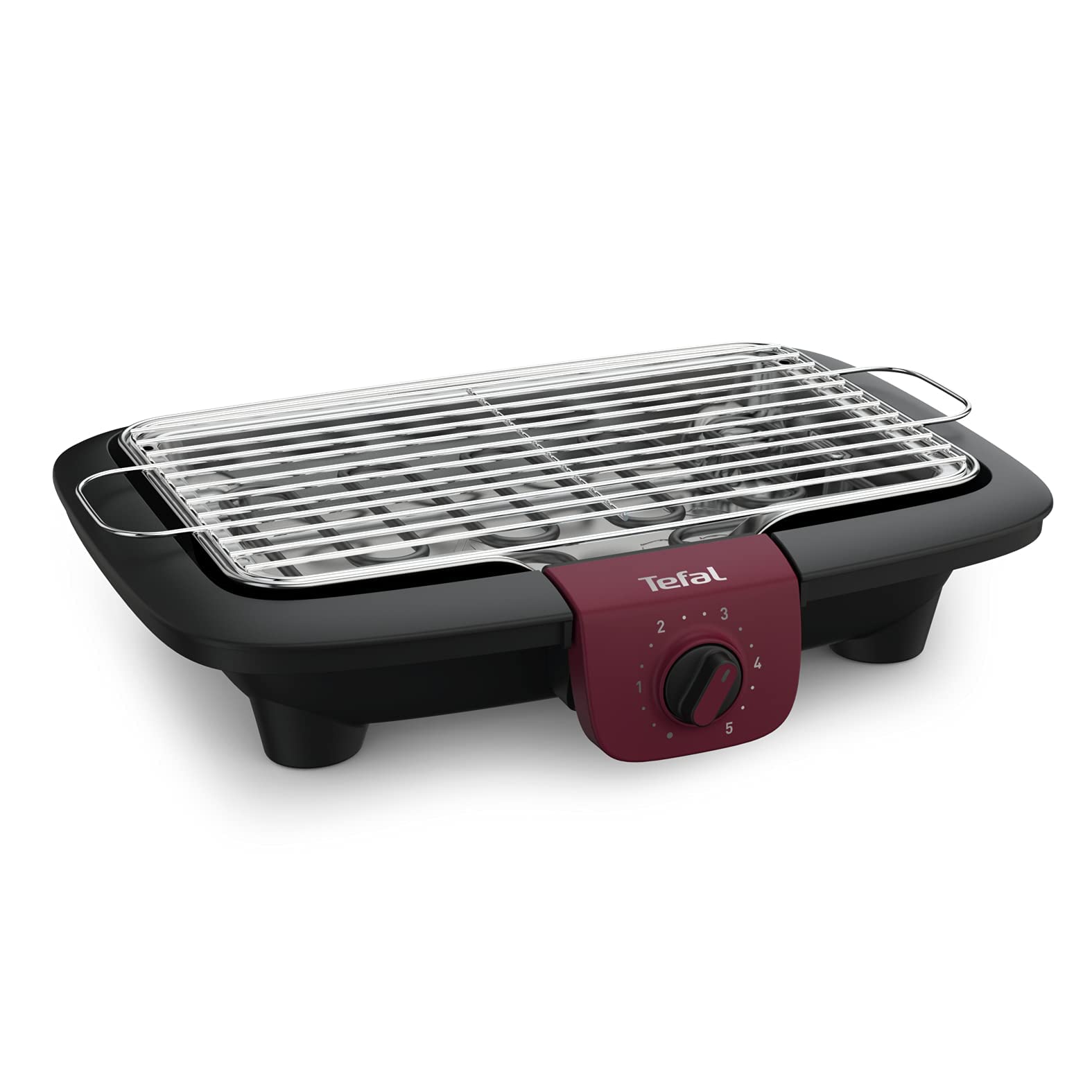 گریل کباب پز تفال  BG90E5 Easy Grill تنظیم گریل رومیزی برقی | 2300 وات | منطقه گریل 720 سانتی متر مربع | تمیز کردن آسان | مشکی/بورگاندی