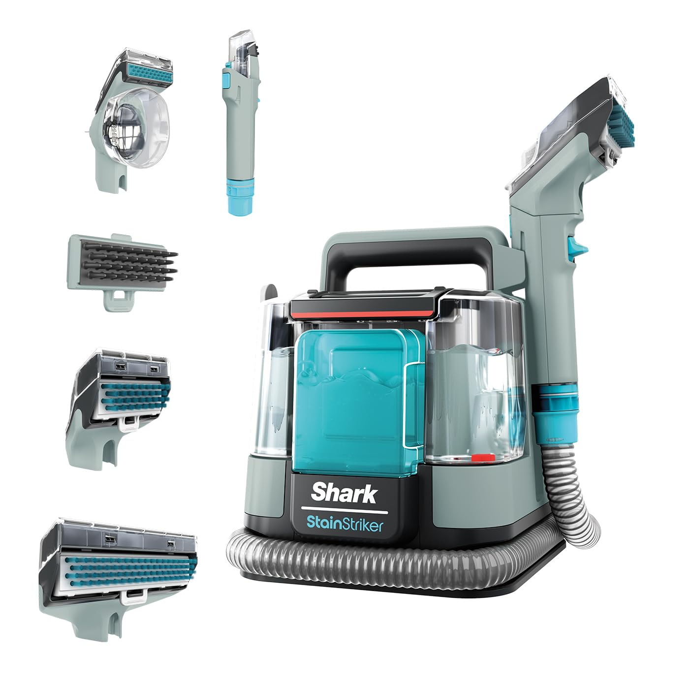 فرش شوی مبل شوی شارک آمریکا Shark StainStriker PX250EUT با 5 ضمیمه شامل ضمیمه تمیزکننده حیوان خانگی، نازل شکاف و شیلنگ، 2 فرمول تمیزکننده