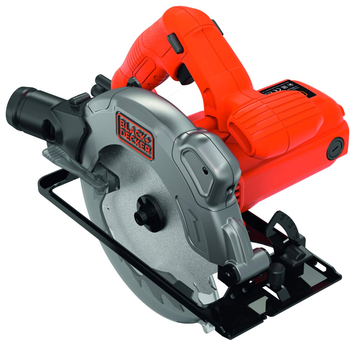 اره مدور دستی Black+Decker (1250 وات، عمق برش 66 میلی‌متر / 50 میلی‌متر (90 درجه/45 درجه)، 1 تیغ اره با توقف موازی، قطر 190 میلی‌متر، دارای اهرم سریع رهاسازی، لیزر یکپارچه) CS1250L