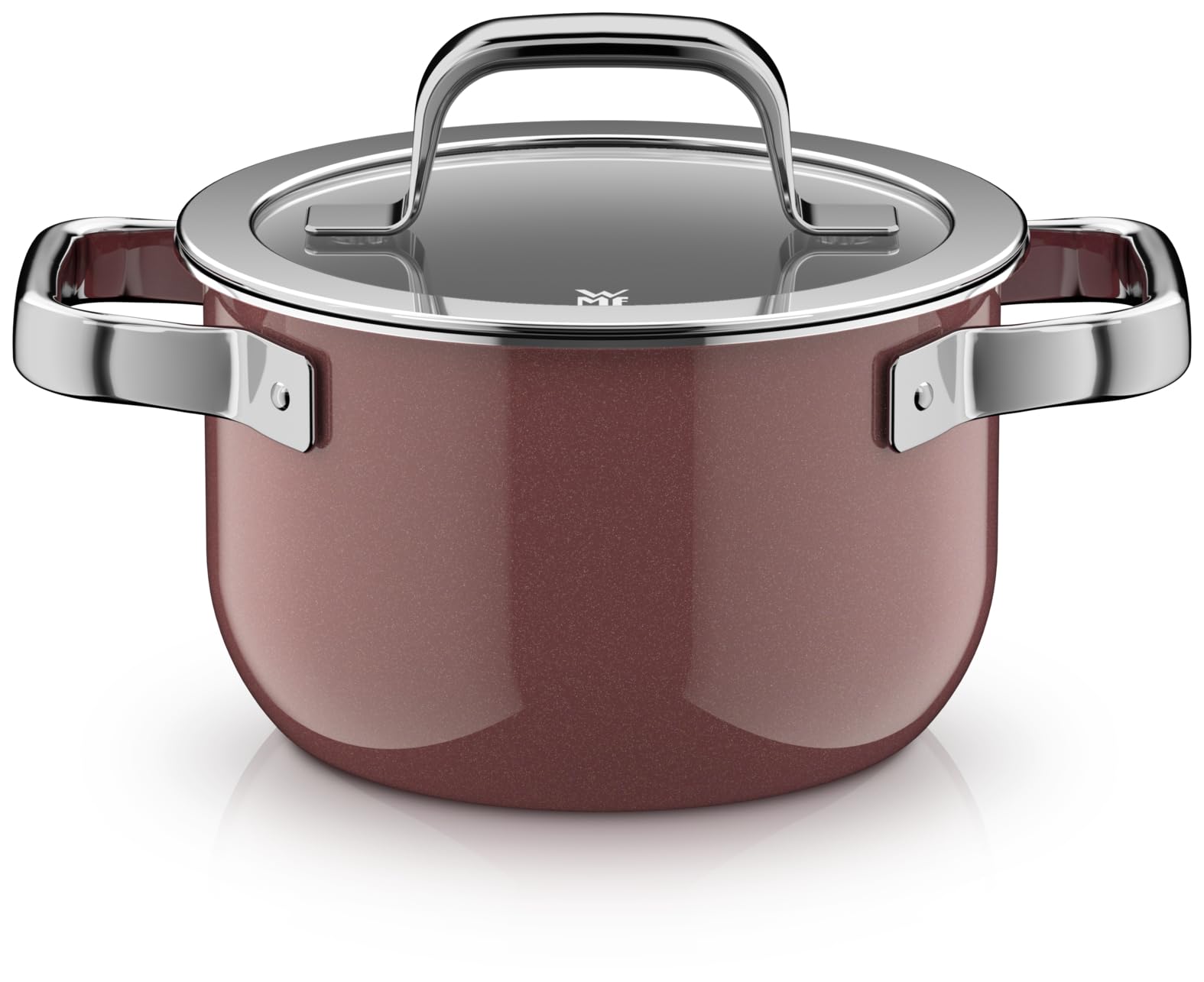قابلمه وی ام اف آلمان WMF Fusiontec Mineral Pro، قابلمه با درب، 16 سانتی‌متر، جنس بادوام، ضد خش، قابلمه کوچک مناسب برای اجاق القایی و انواع اجاق گاز، ساخت آلمان، رز کوارتز، 0518905290