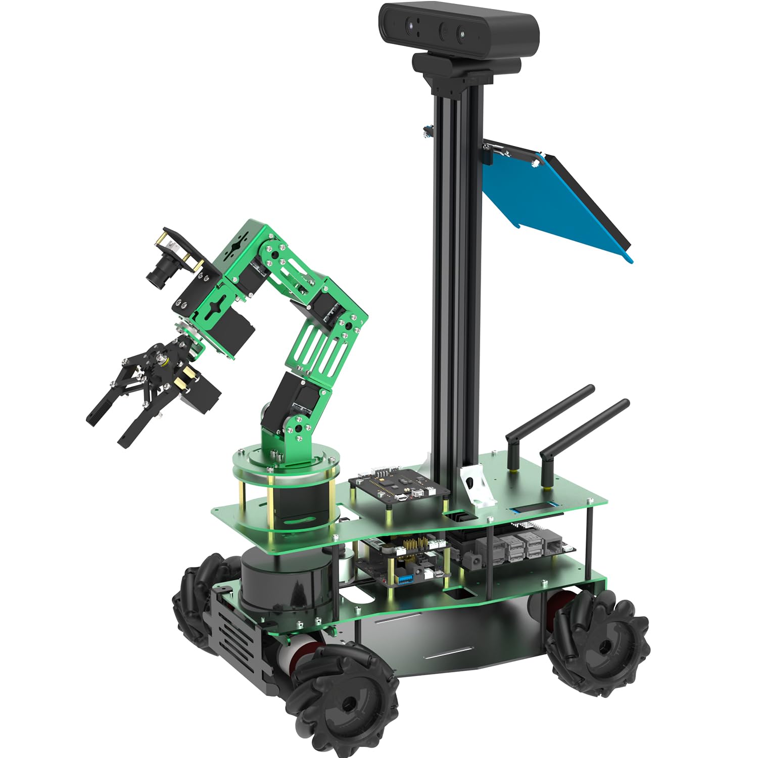 Yahboom Jetson Orin NX/Nano Super Robot Kit بازوی روبات 6DOF، برنامه ROS، کنترل از راه دور، ناوبری نقشه سه بعدی، برنامه نویسی هوش مصنوعی اوبونتو، تشخیص صدا (Ver-X3-Plus-With-Orin-Nano (4 گیگابایت))