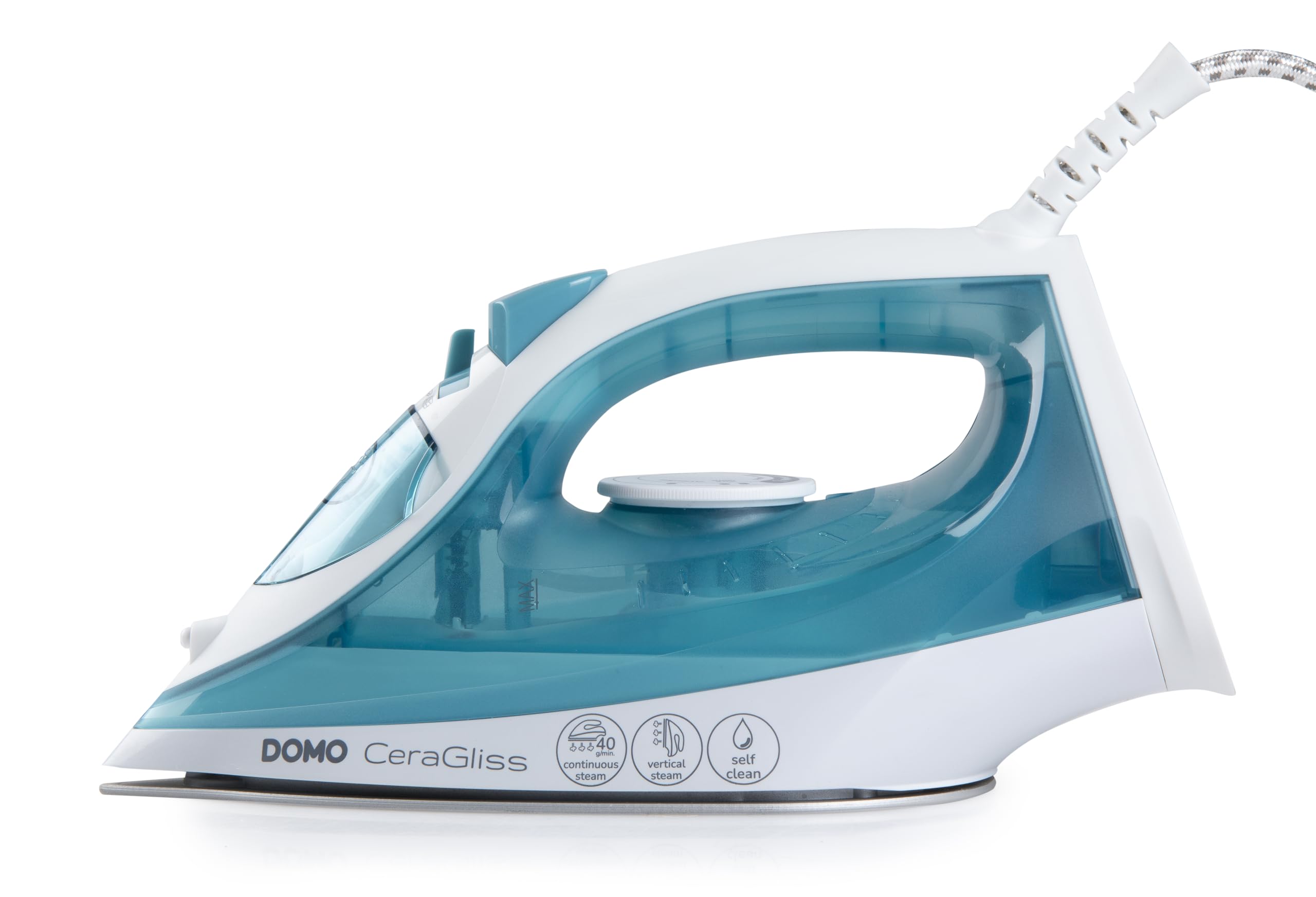 اتو بخار DOMO DO7060S - CeraGliss - عملکرد خود تمیز شوندگی - مخزن آب 320 میلی لیتر - بخار 40 گرم در دقیقه - خروجی بخار قابل تنظیم - آبی