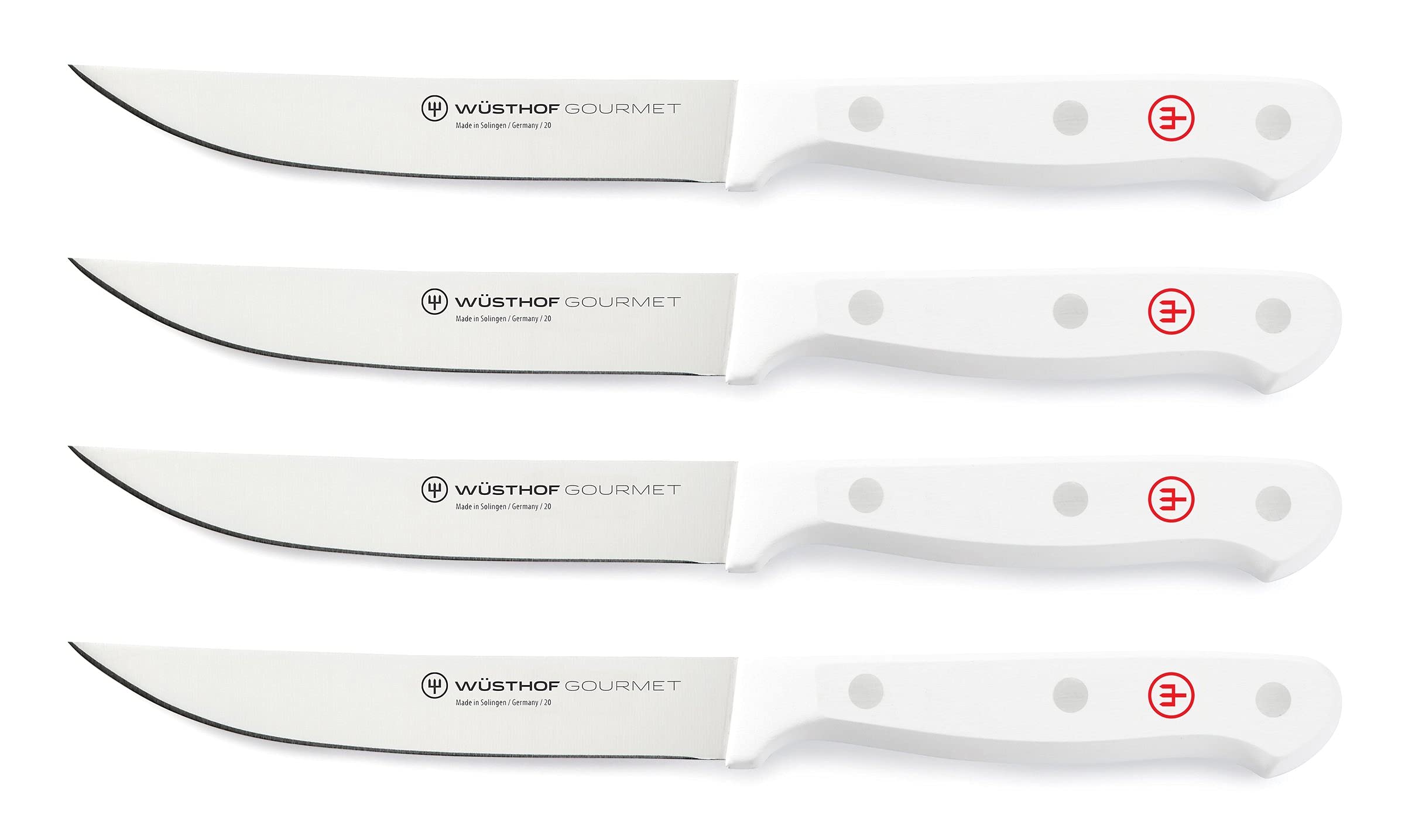 ست چاقو 4 پارچه استیک وستوف آلمان WÜSTHOF با ۴ چاقو، ۱۲ سانتی‌متر، سفید